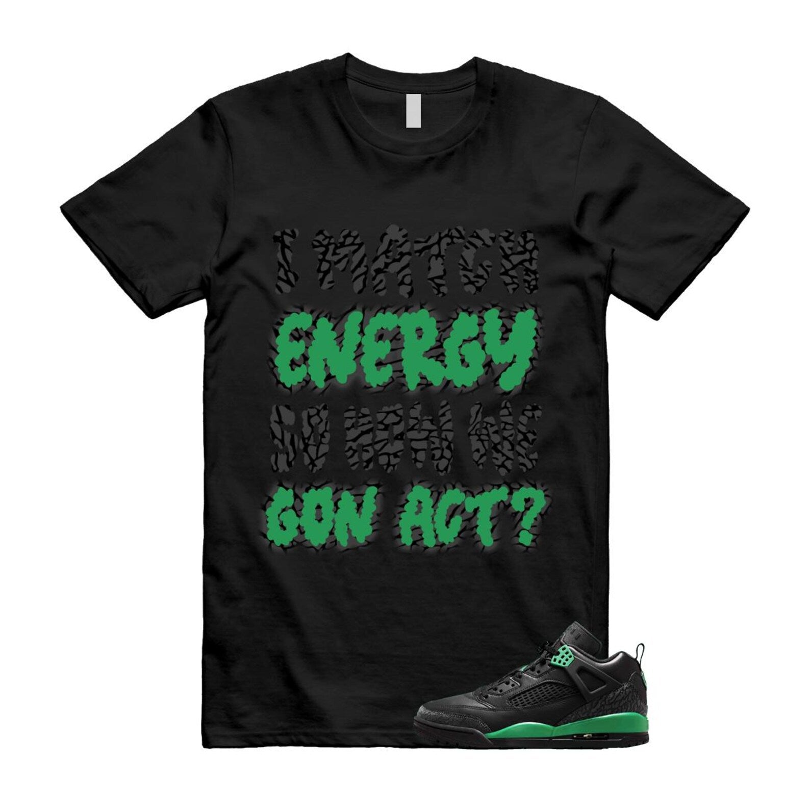 Spizike Pine Green Black Anthracite T Shirt Match MATCH, FQ1759-003 T-Shirt, Sneaker Match Tee