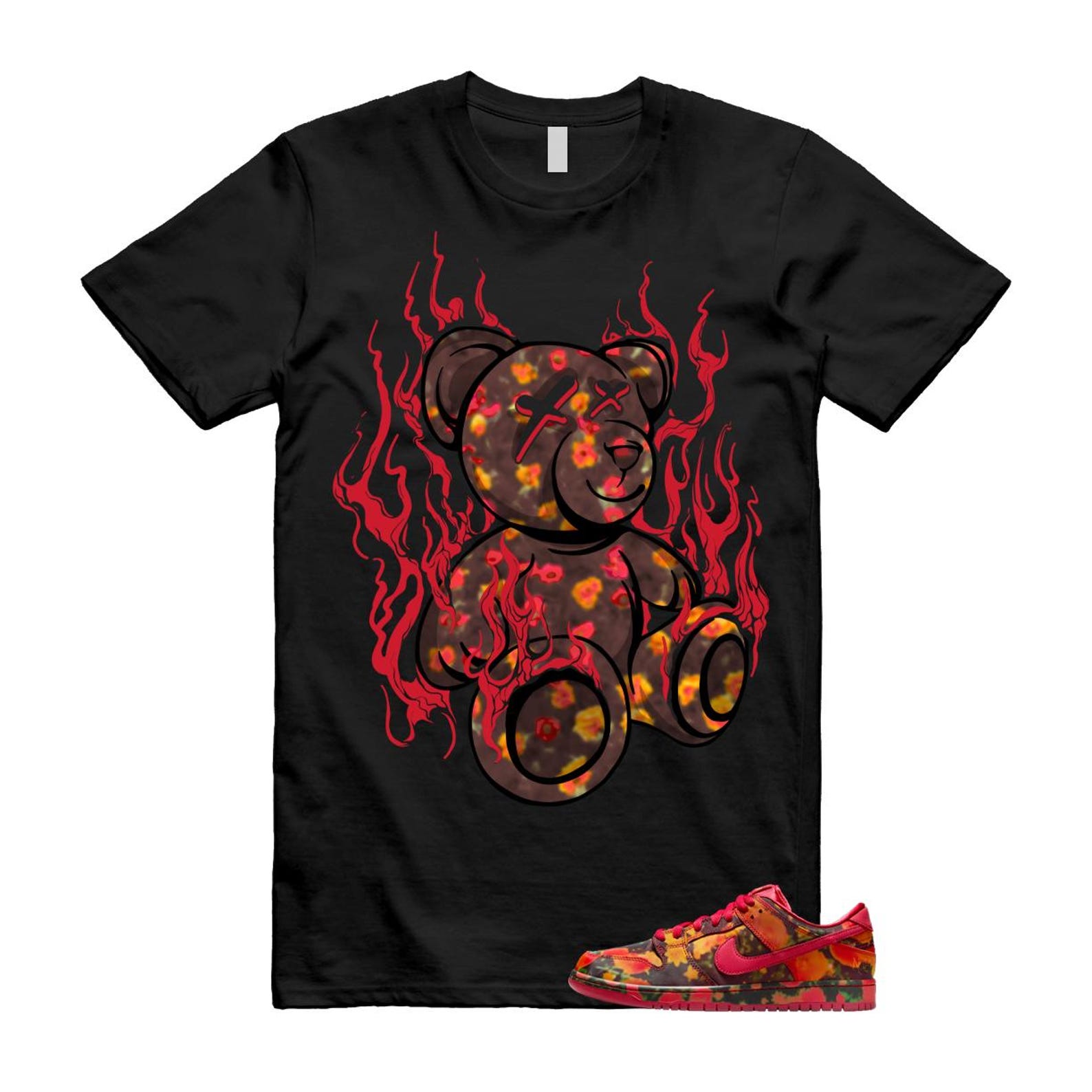 Dunk Oz Poppy Field Varsity Red University Gold T Shirt Match LIT FZ1291-600 T-Shirt, Sneaker Match Tee
