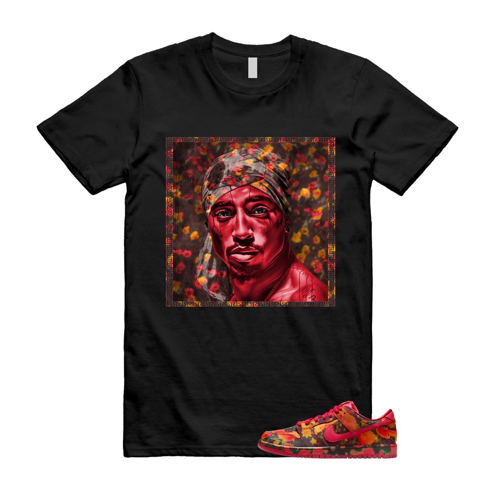 Dunk Oz Poppy Field Varsity Red University Gold T Shirt Match PAC FZ1291-600 T-Shirt, Sneaker Match Tee