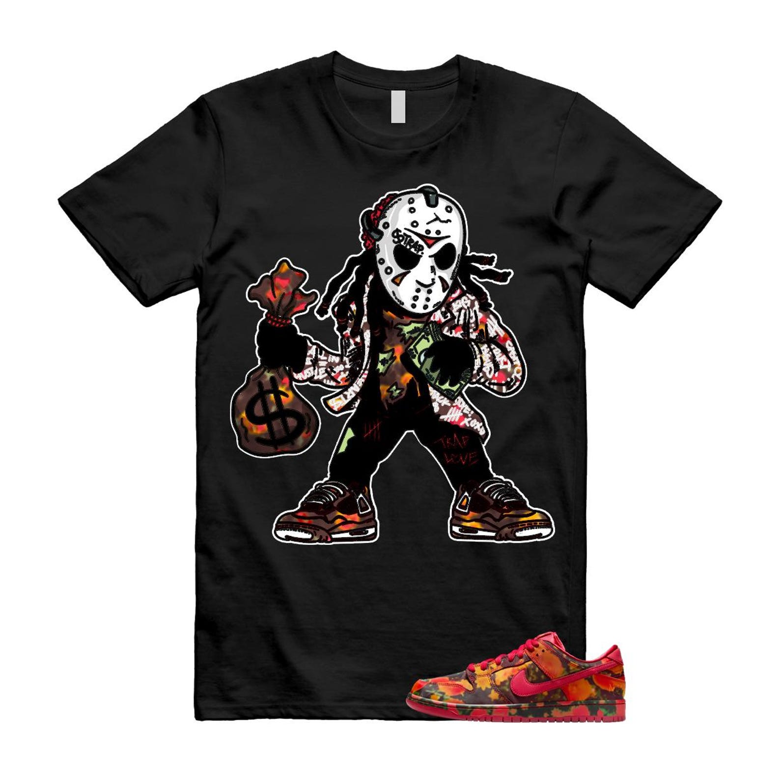 Dunk Oz Poppy Field Varsity Red University Gold T Shirt Match JASON FZ1291-600 T-Shirt, Sneaker Match Tee