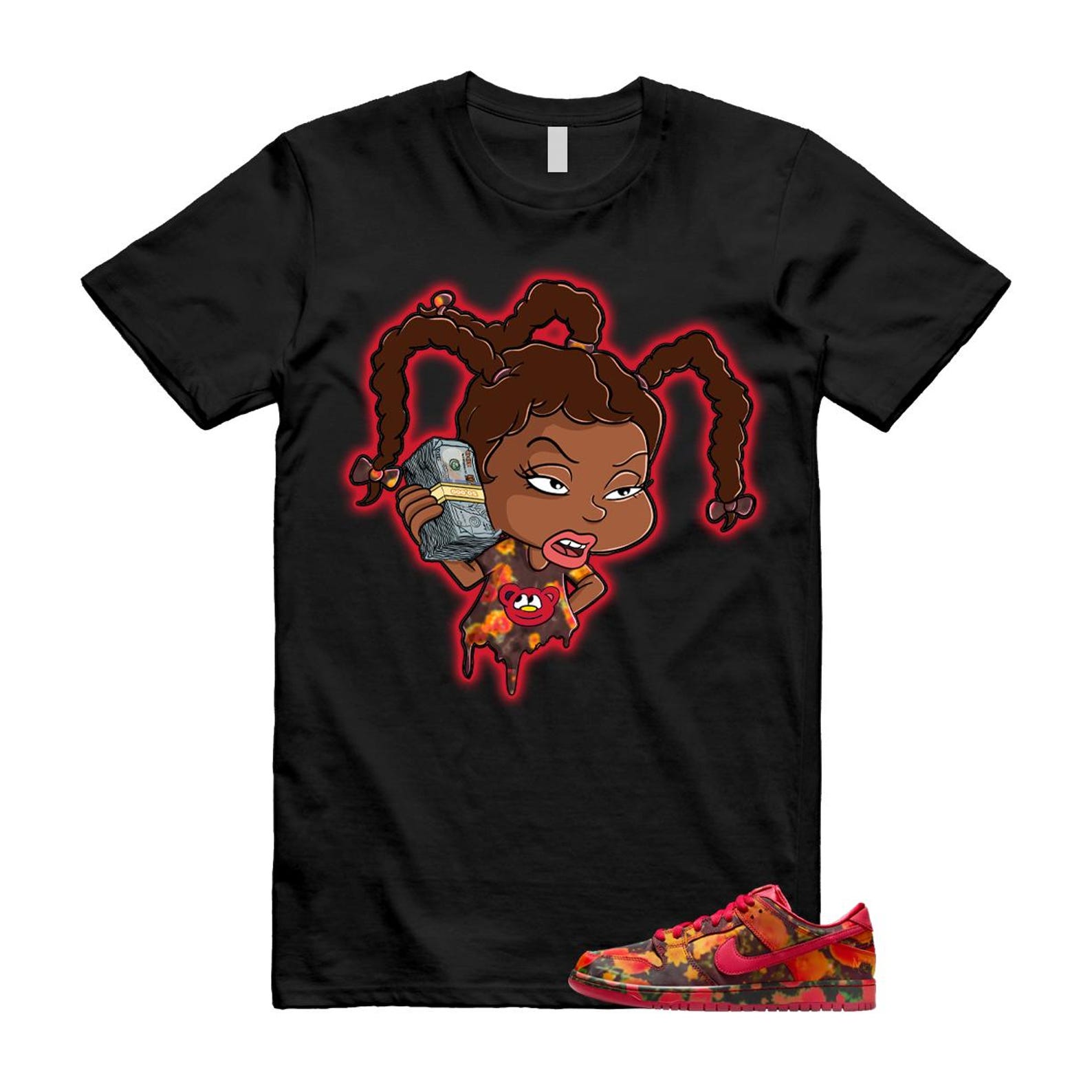 Dunk Oz Poppy Field Varsity Red University Gold T Shirt Match SUSIE FZ1291-600 T-Shirt, Sneaker Match Tee