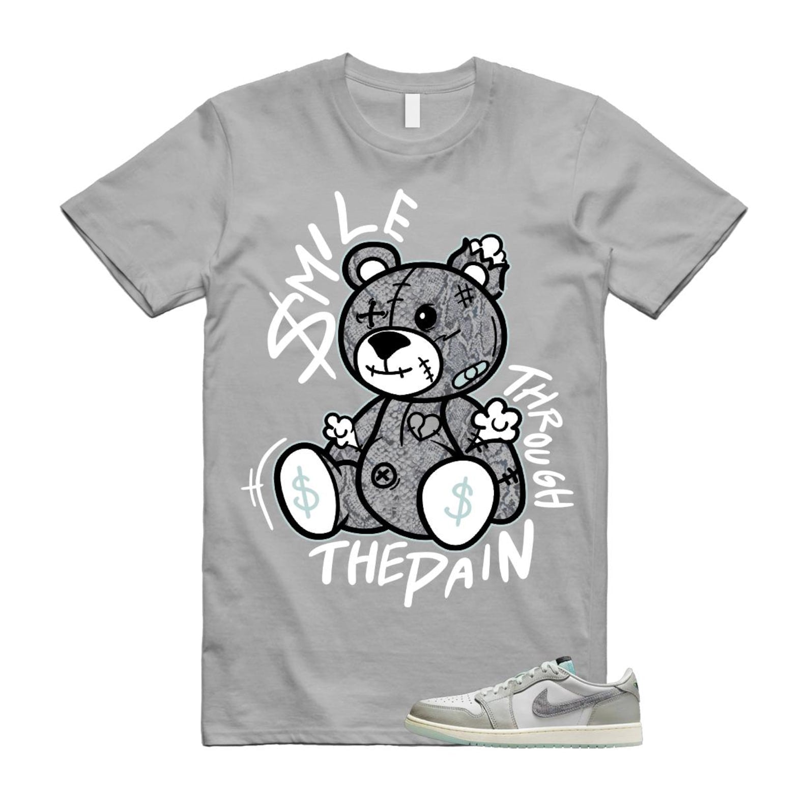 1 Year of the Snake Summit White Photon Dust Barely Green T Shirt Match Smile Through The Pain HF3144-100 T-Shirt, Sneaker Match Tee