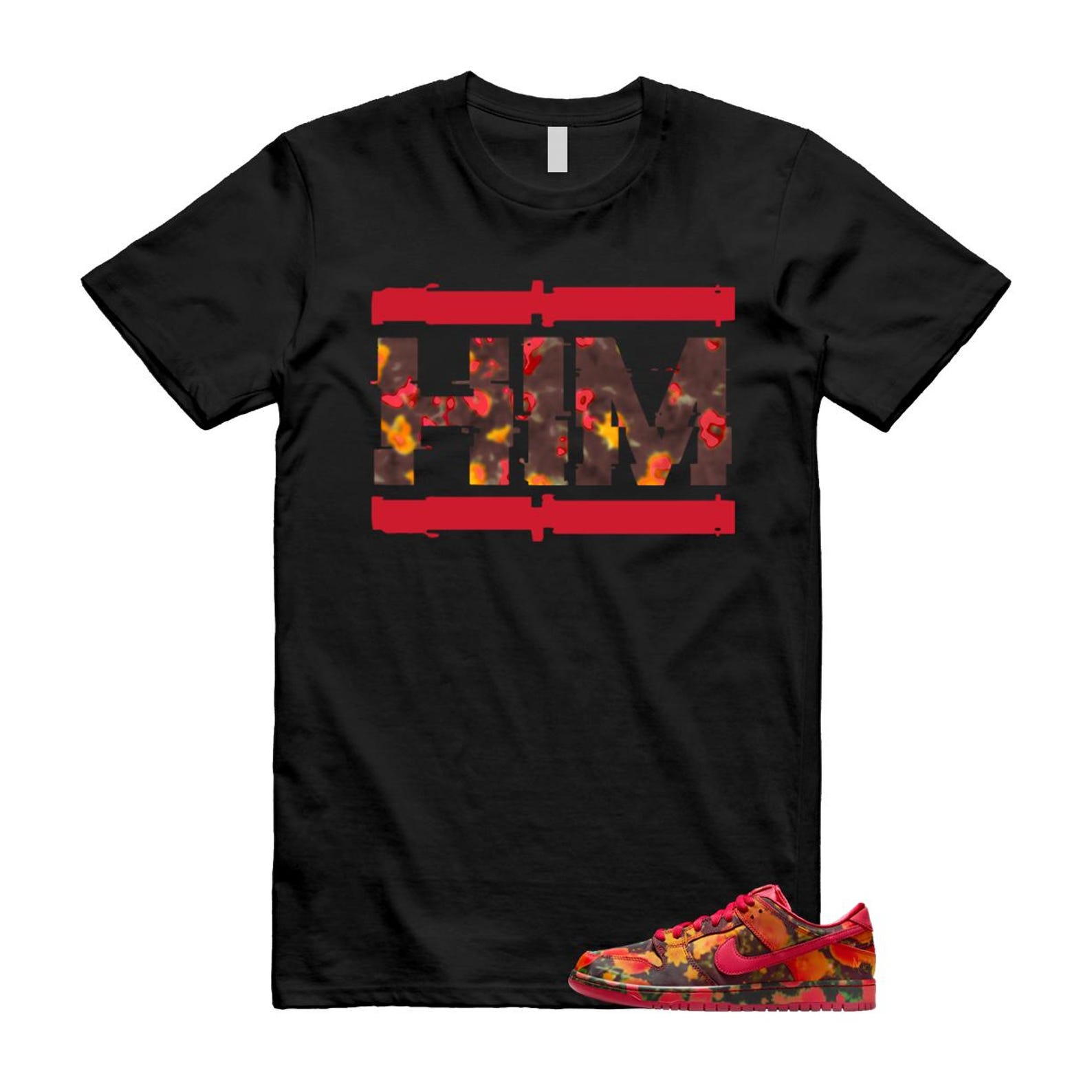 Dunk Oz Poppy Field Varsity Red University Gold T Shirt Match HIM FZ1291-600 T-Shirt, Sneaker Match Tee