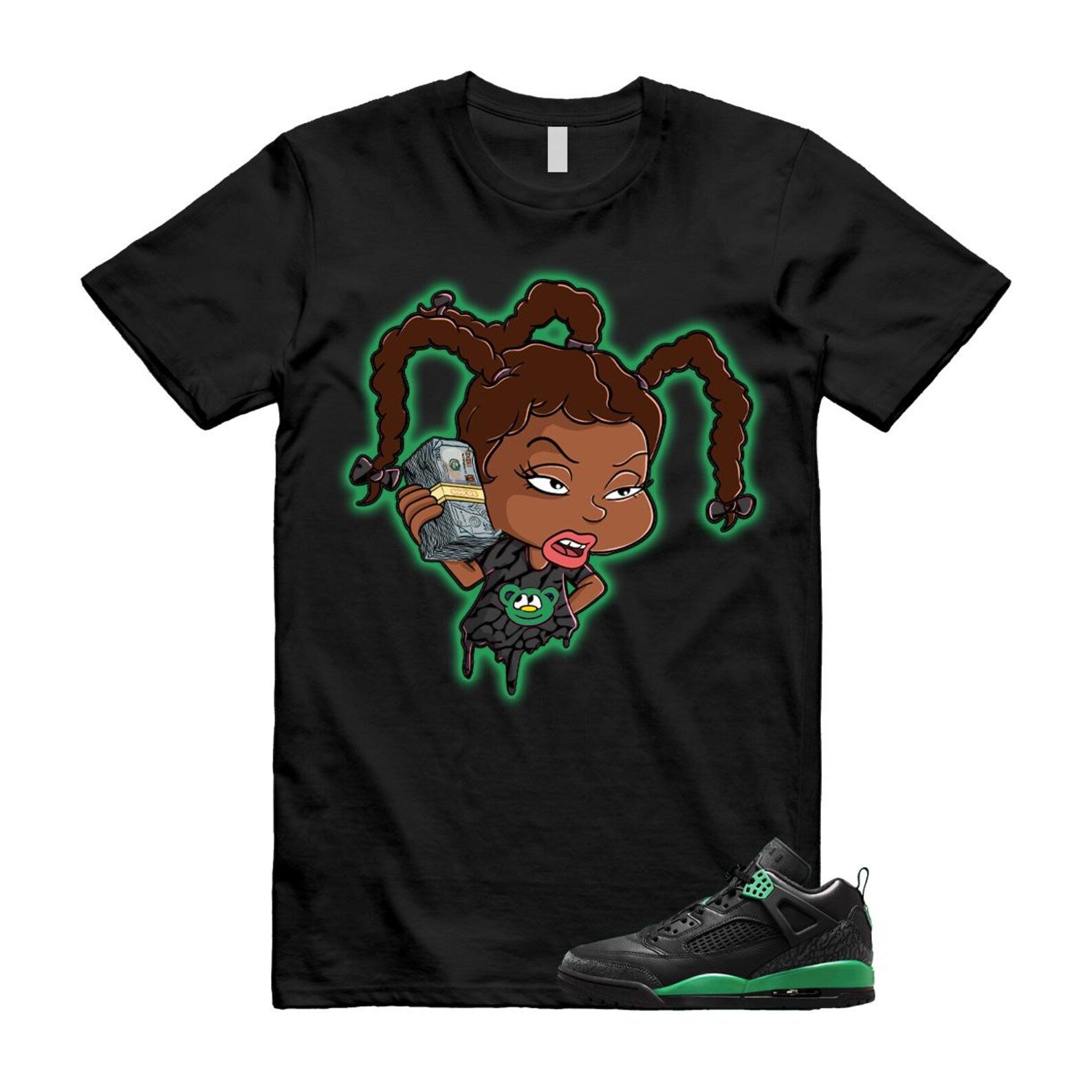Spizike Pine Green Black Anthracite T Shirt Match SUSIE, FQ1759-003 T-Shirt, Sneaker Match Tee