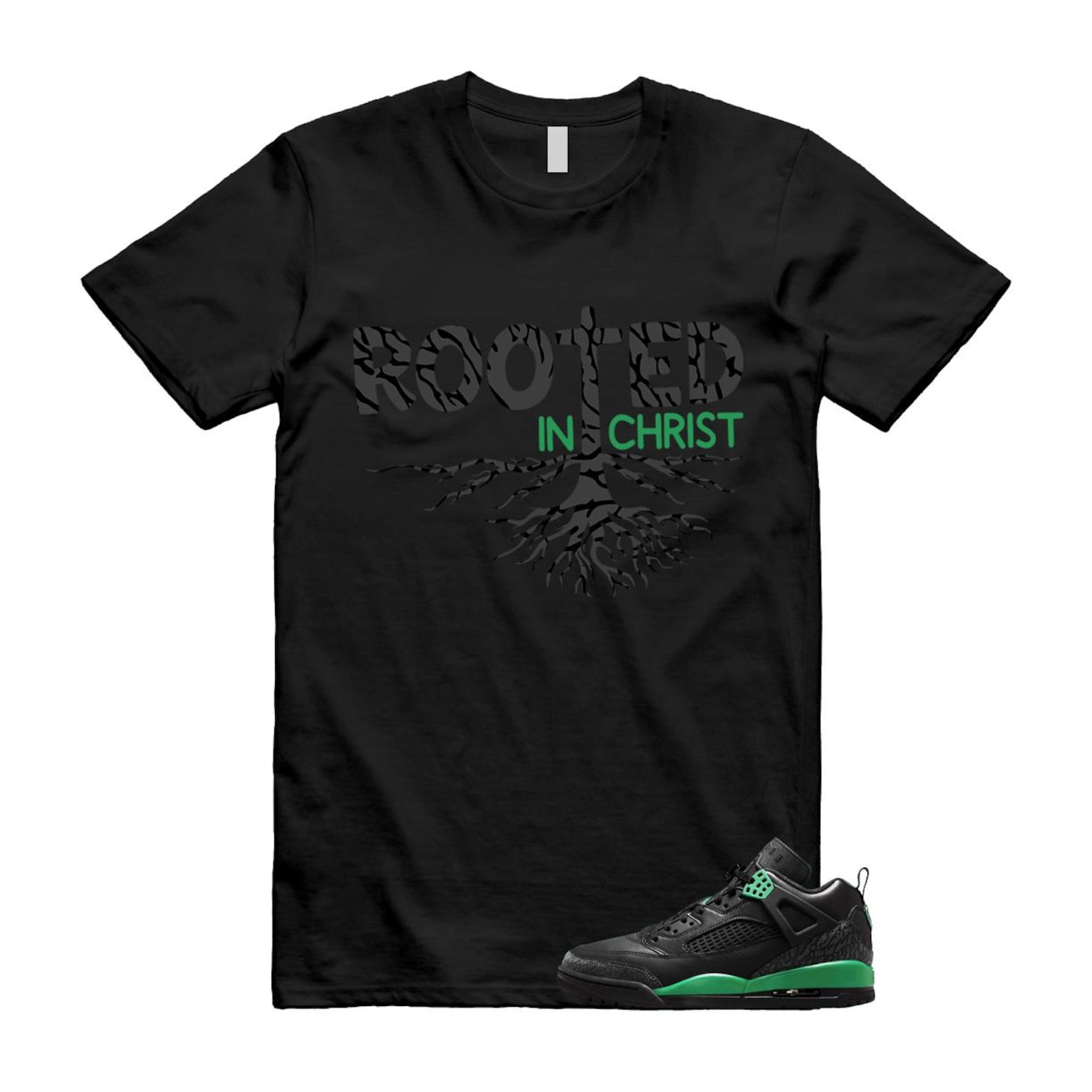 Spizike Pine Green Black Anthracite T Shirt Match ROOTED, FQ1759-003 T-Shirt, Sneaker Match Tee