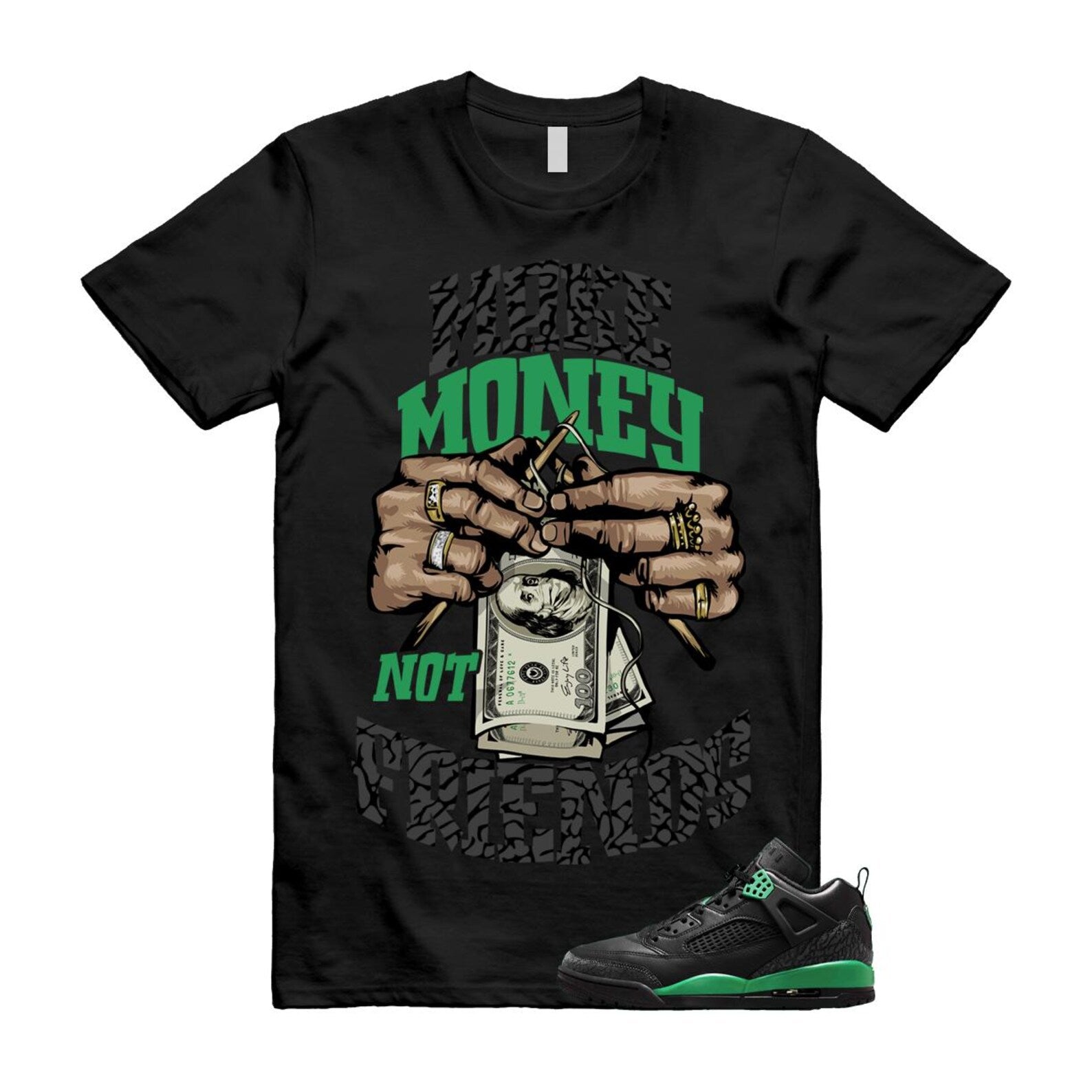 Spizike Pine Green Black Anthracite T Shirt Match MM, FQ1759-003 T-Shirt, Sneaker Match Tee