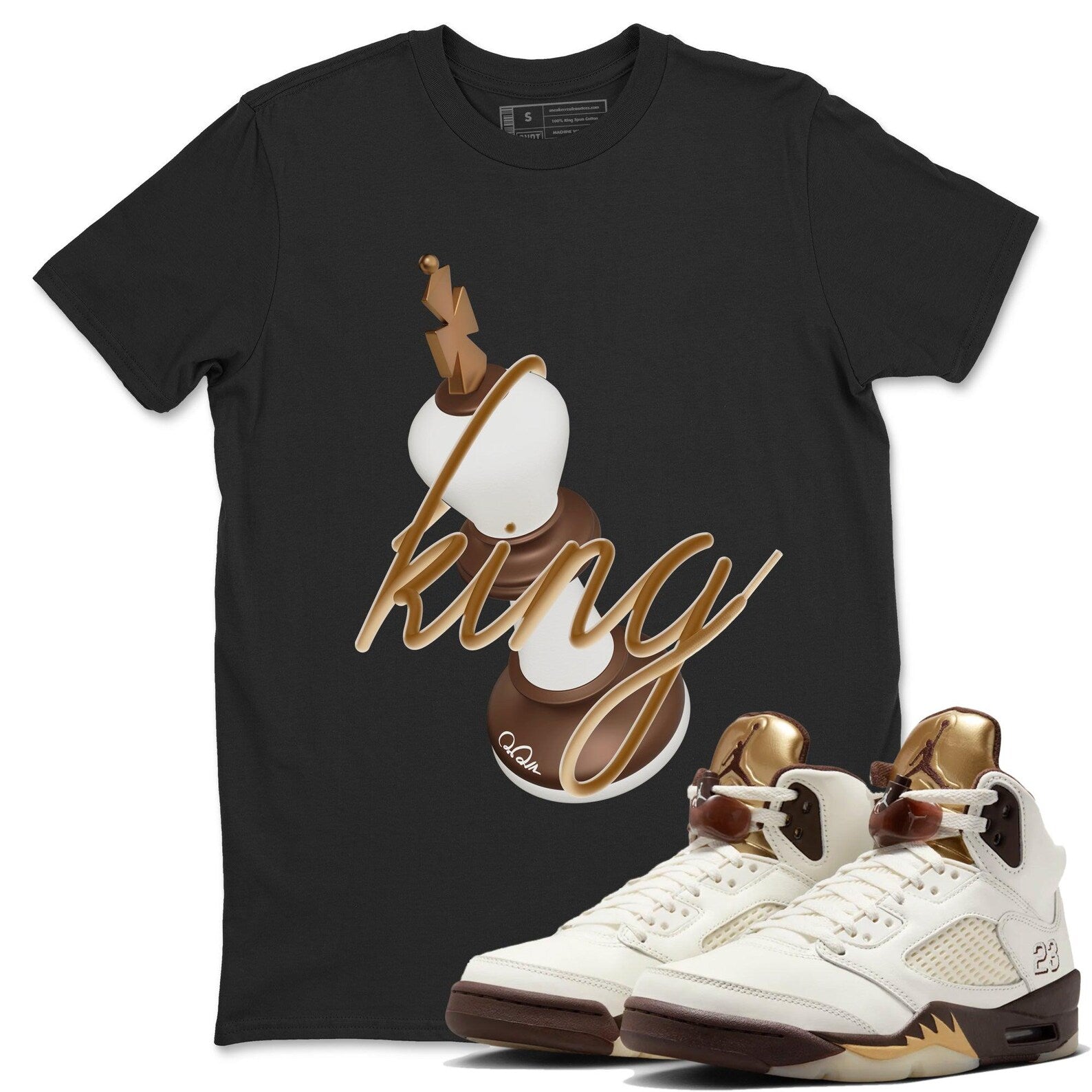 3D King Best T-shirts To Wear With Jordans 5s Golden Ticket, DD9336-200 T-Shirt, Sneaker Match Tee
