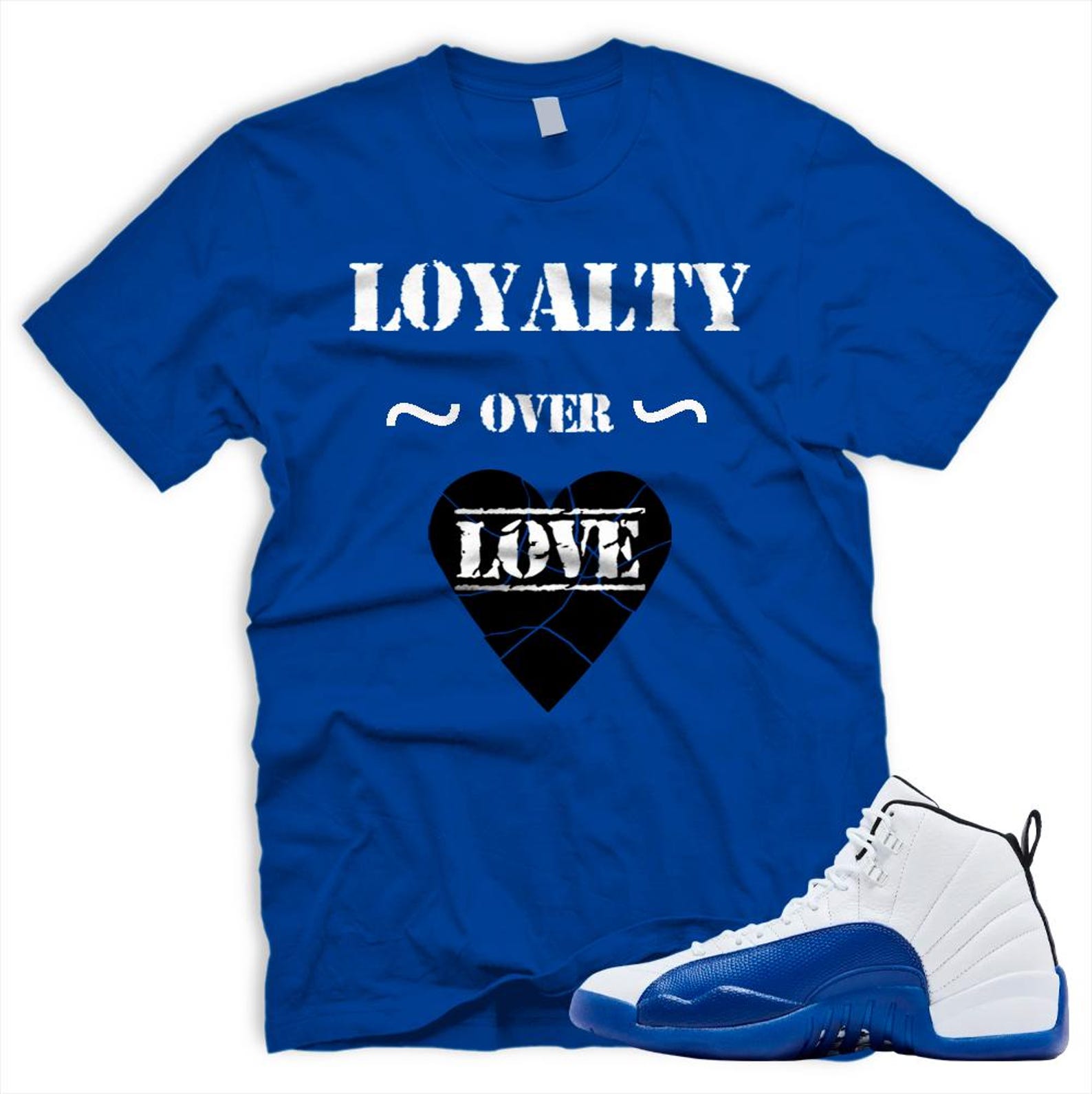LOL Air J 12 Retro Blueberry White Black Matching T Shirt Game Royal Blue, CT8013-140 T-Shirt, Sneaker Match Tee