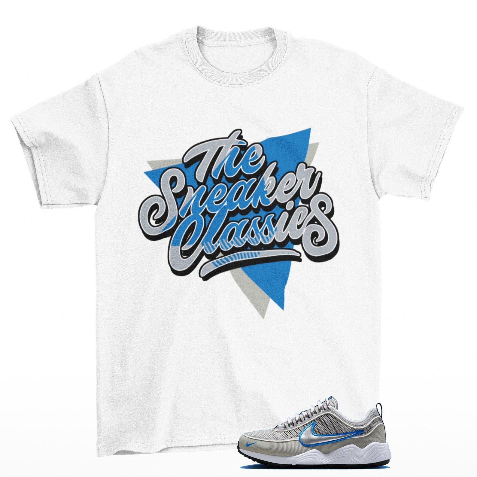 Sneaker Classic Air Zoom Spiridon OG Metallic Silver Sneaker Matching T Shirt, HF9117-003 T-Shirt, Sneaker Match Tee