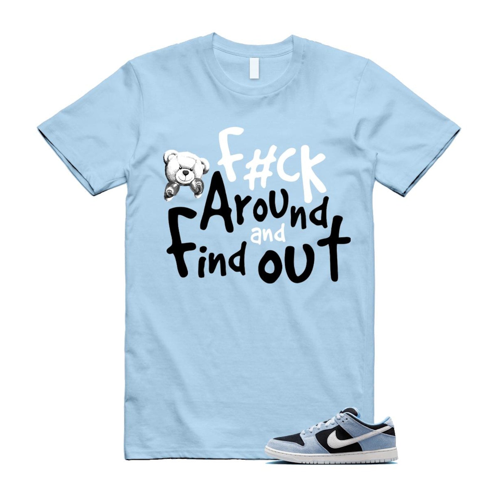 Dunk Aluminum Blue Black Summit White Low SB T Shirt Match FCK HF3063-400 T-Shirt, Sneaker Match Tee