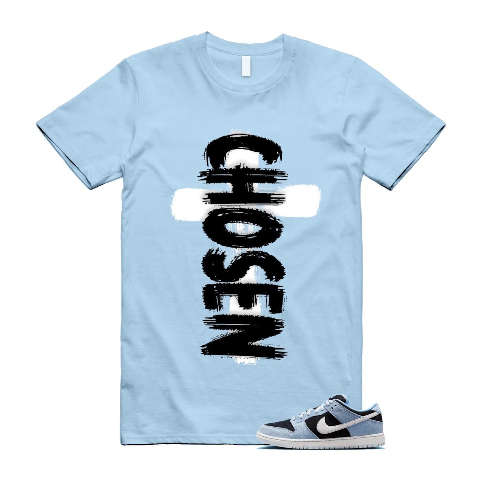Dunk Aluminum Blue Black Summit White Low SB T Shirt Match CHOSEN HF3063-400 T-Shirt, Sneaker Match Tee