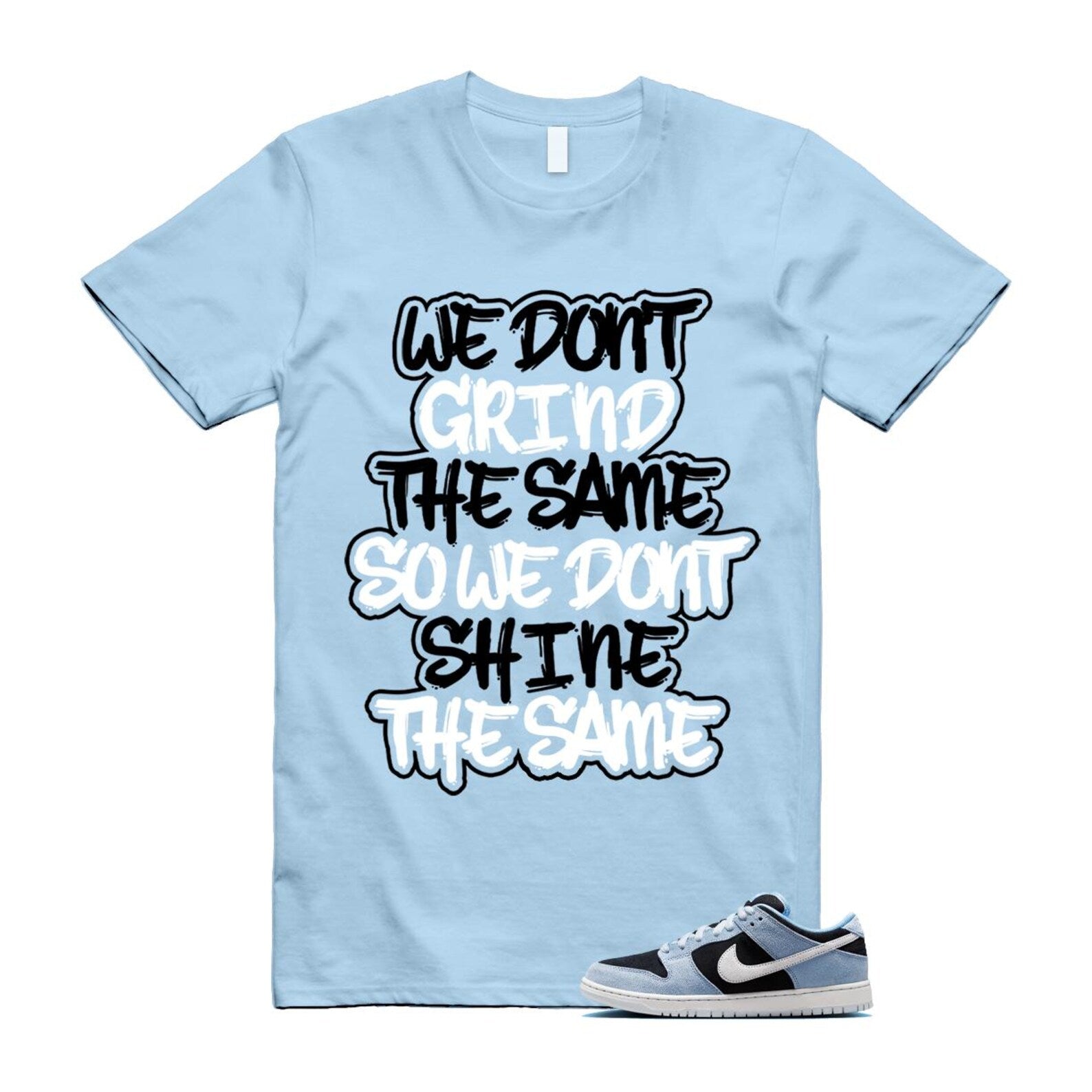 Dunk Aluminum Blue Black Summit White Low SB T Shirt Match GRIND HF3063-400 T-Shirt, Sneaker Match Tee