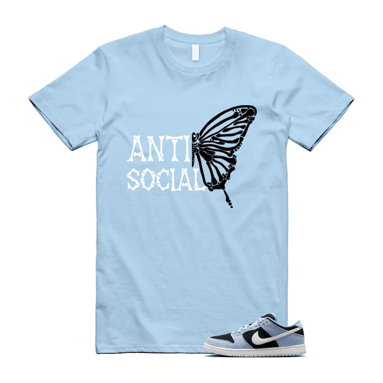 Dunk Aluminum Blue Black Summit White Low SB T Shirt Match ASB HF3063-400 T-Shirt, Sneaker Match Tee