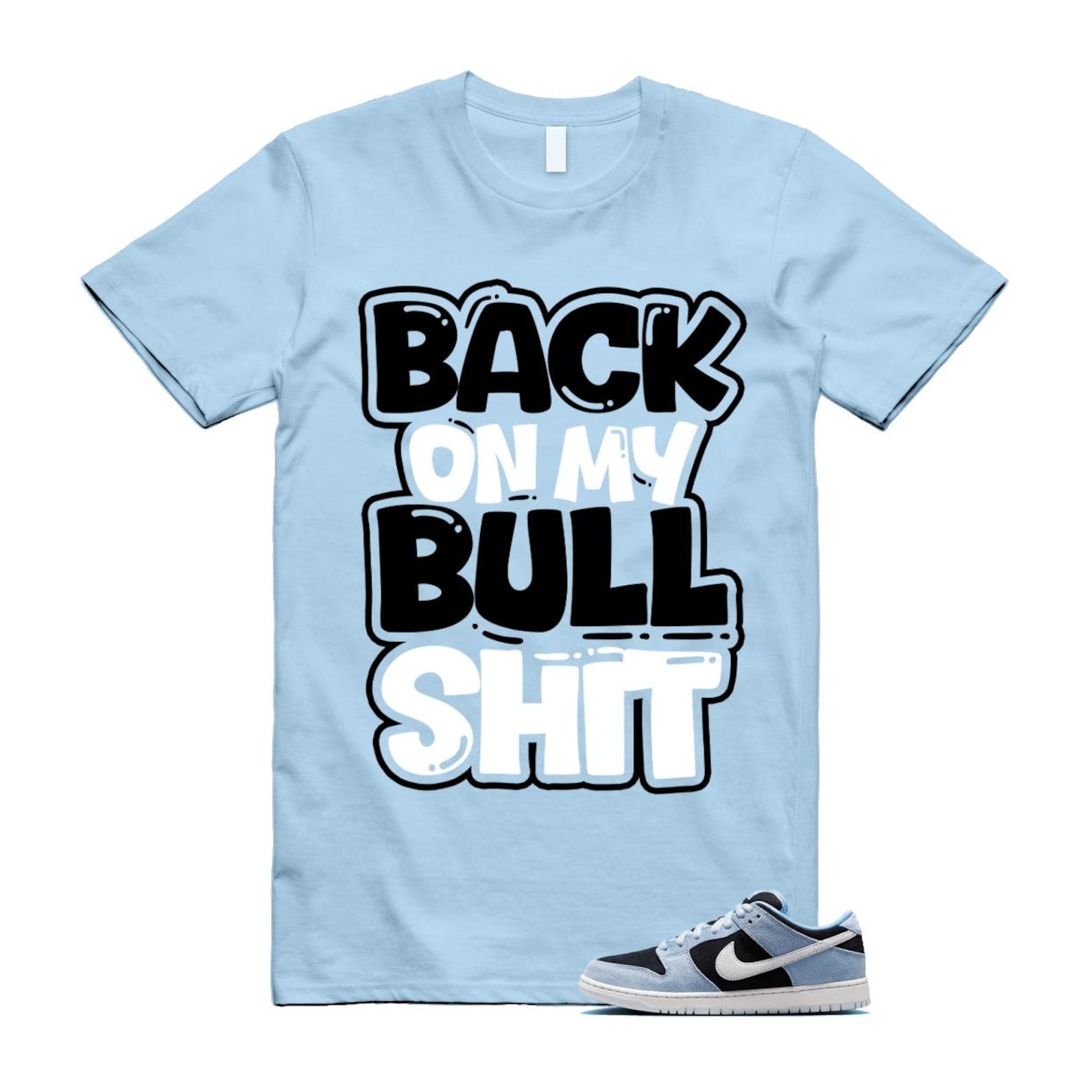 Dunk Aluminum Blue Black Summit White Low SB T Shirt Match BULL HF3063-400 T-Shirt, Sneaker Match Tee