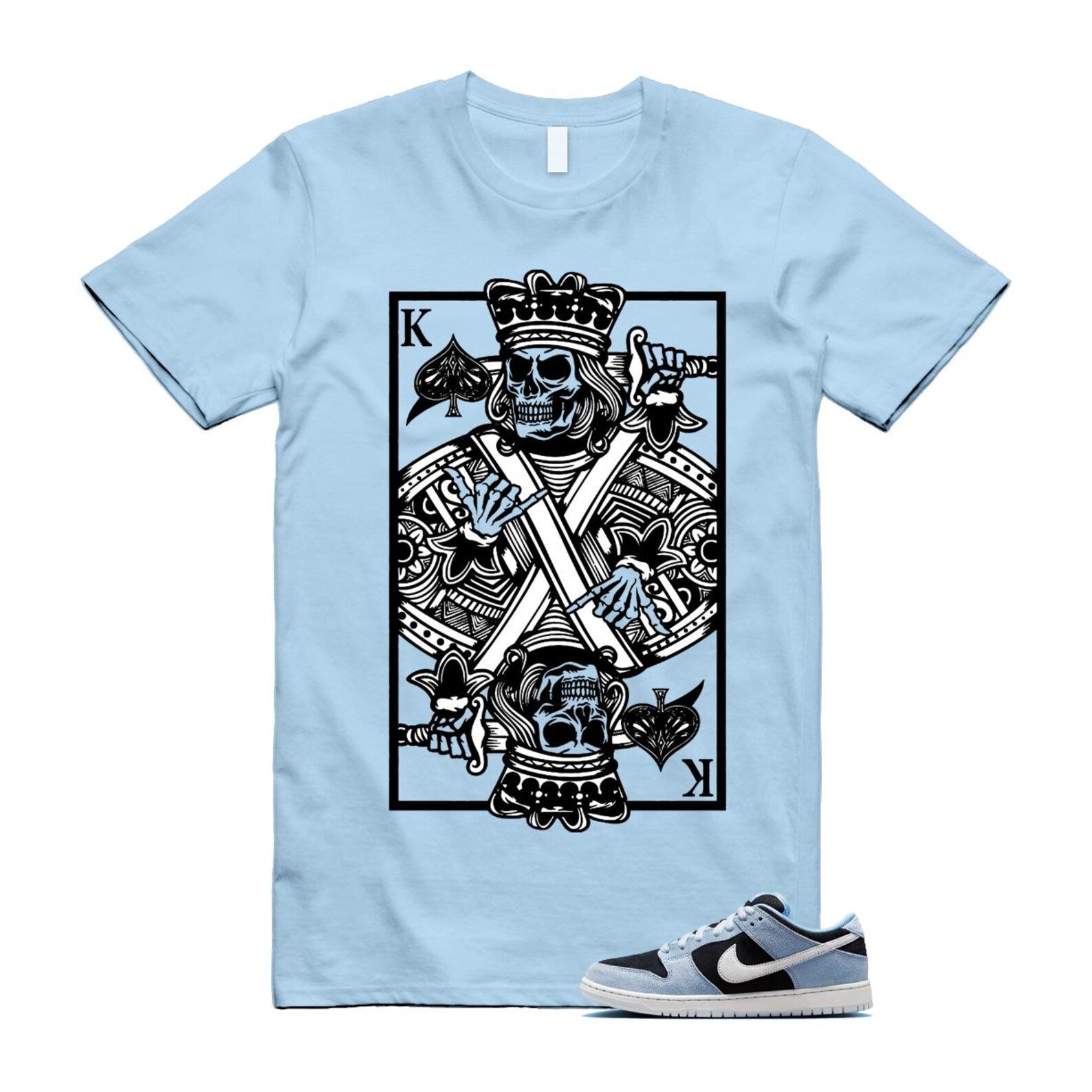 Dunk Aluminum Blue Black Summit White Low SB T Shirt Match KC HF3063-400 T-Shirt, Sneaker Match Tee
