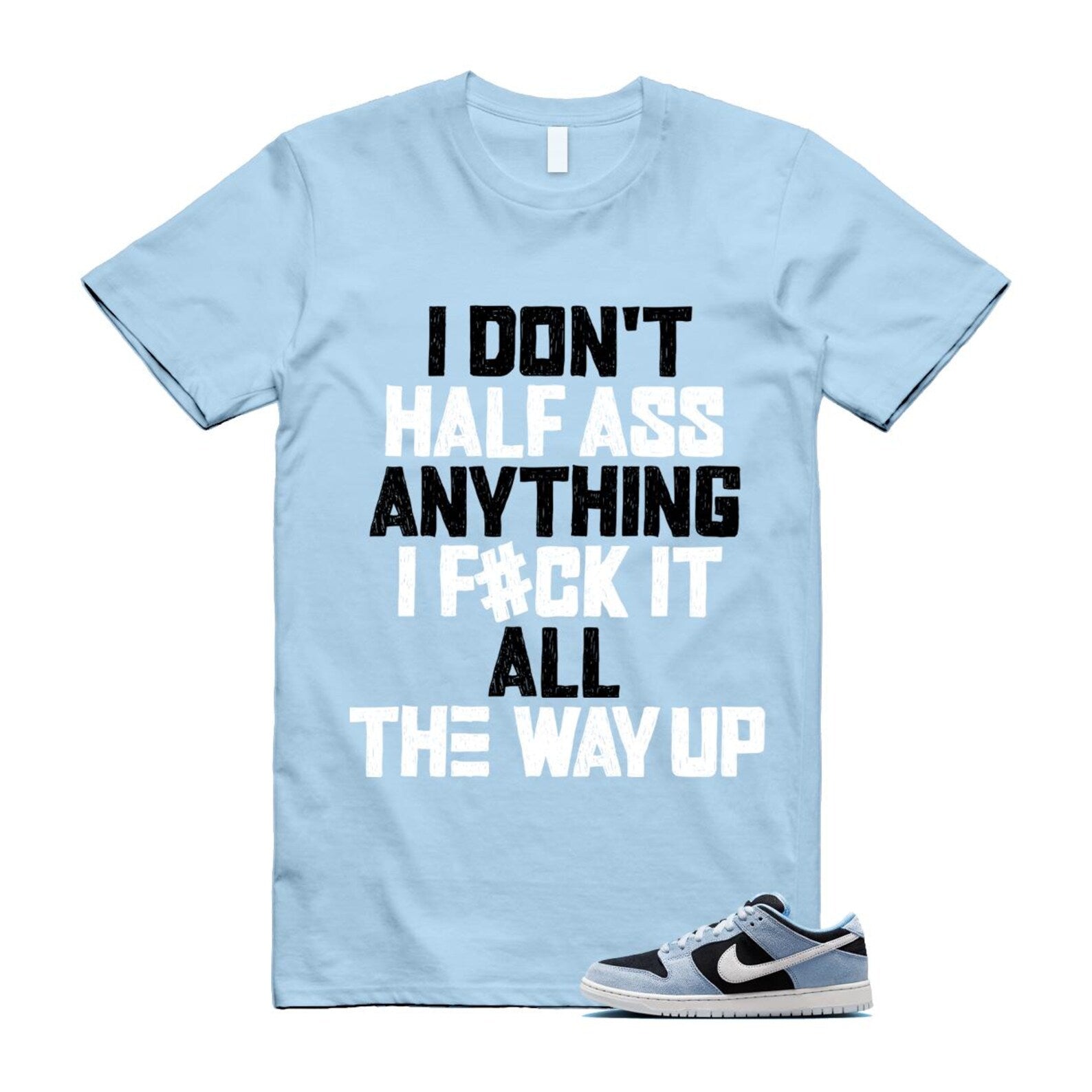 Dunk Aluminum Blue Black Summit White Low SB T Shirt Match HALF HF3063-400 T-Shirt, Sneaker Match Tee