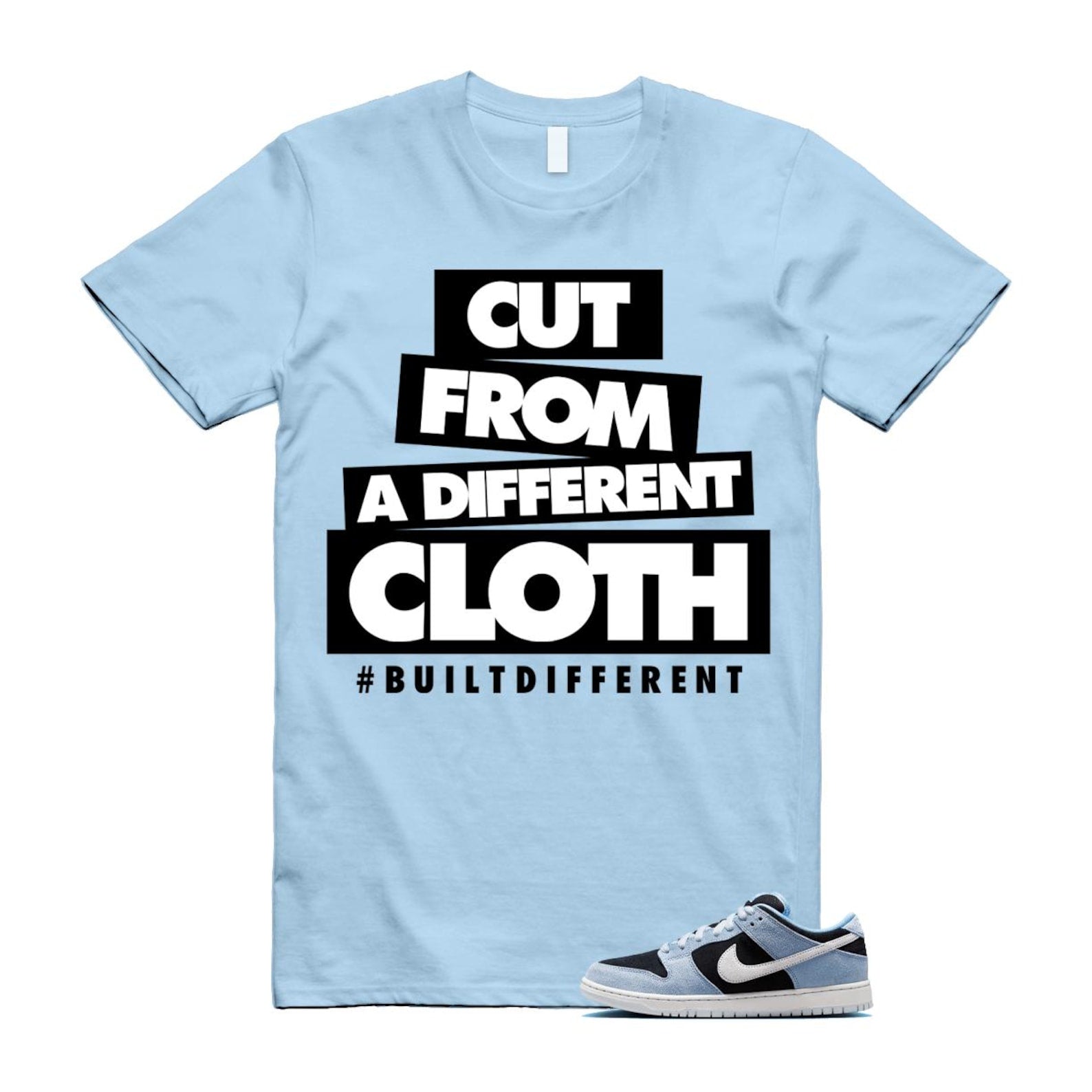 Dunk Aluminum Blue Black Summit White Low SB T Shirt Match CLOTH HF3063-400 T-Shirt, Sneaker Match Tee