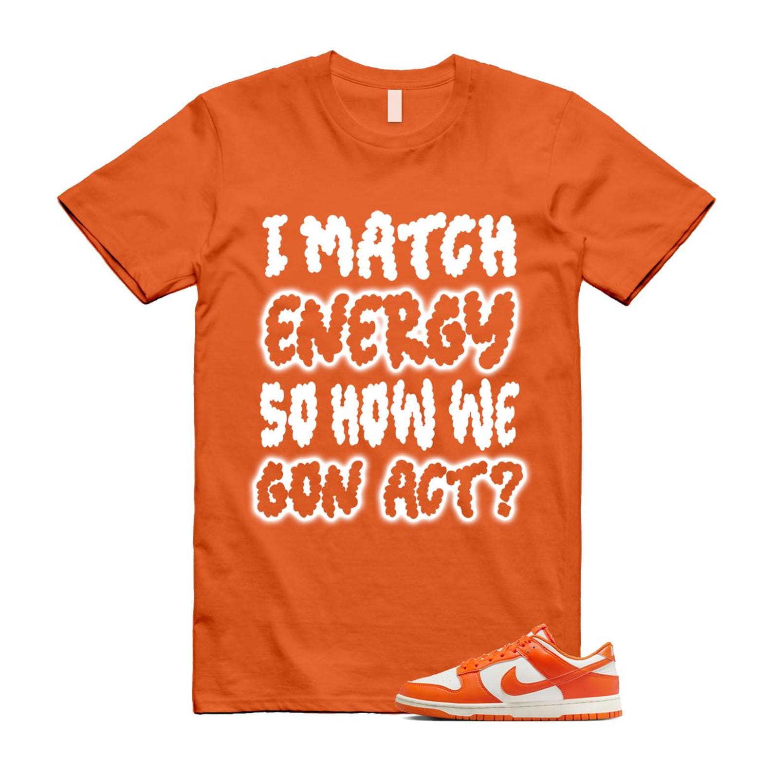 Dunk Syracuse Safety Orange White Pale Ivory T Shirt Match MATCH HF5441-106 T-Shirt, Sneaker Match Tee