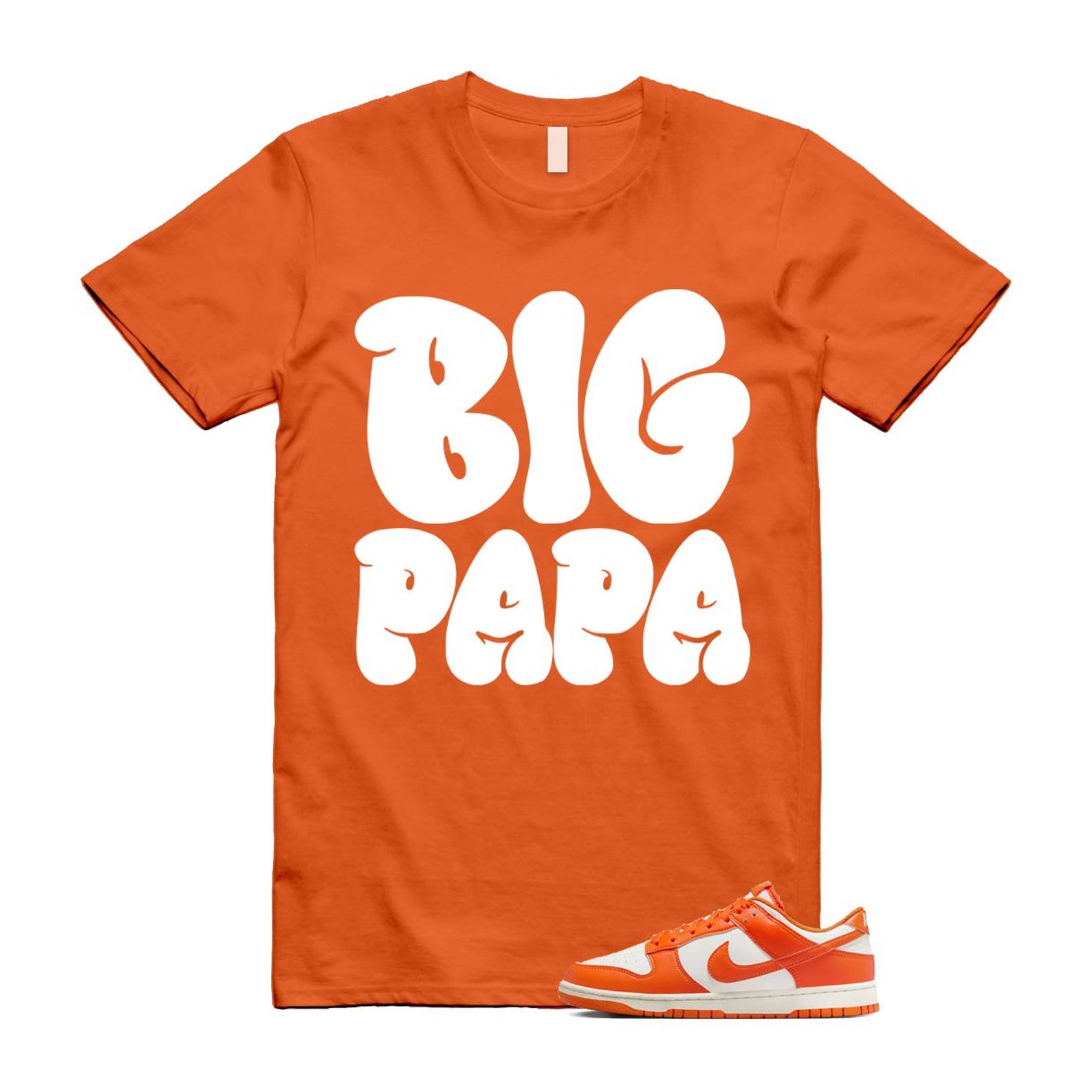 Dunk Syracuse Safety Orange White Pale Ivory T Shirt Match PAPA HF5441-106 T-Shirt, Sneaker Match Tee