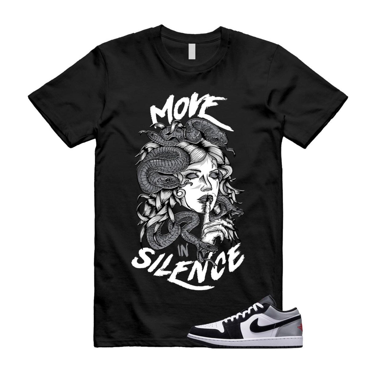 1 Black Matte Silver White Fire Red T Shirt Match MIS HF3148-106 T-Shirt, Sneaker Match Tee