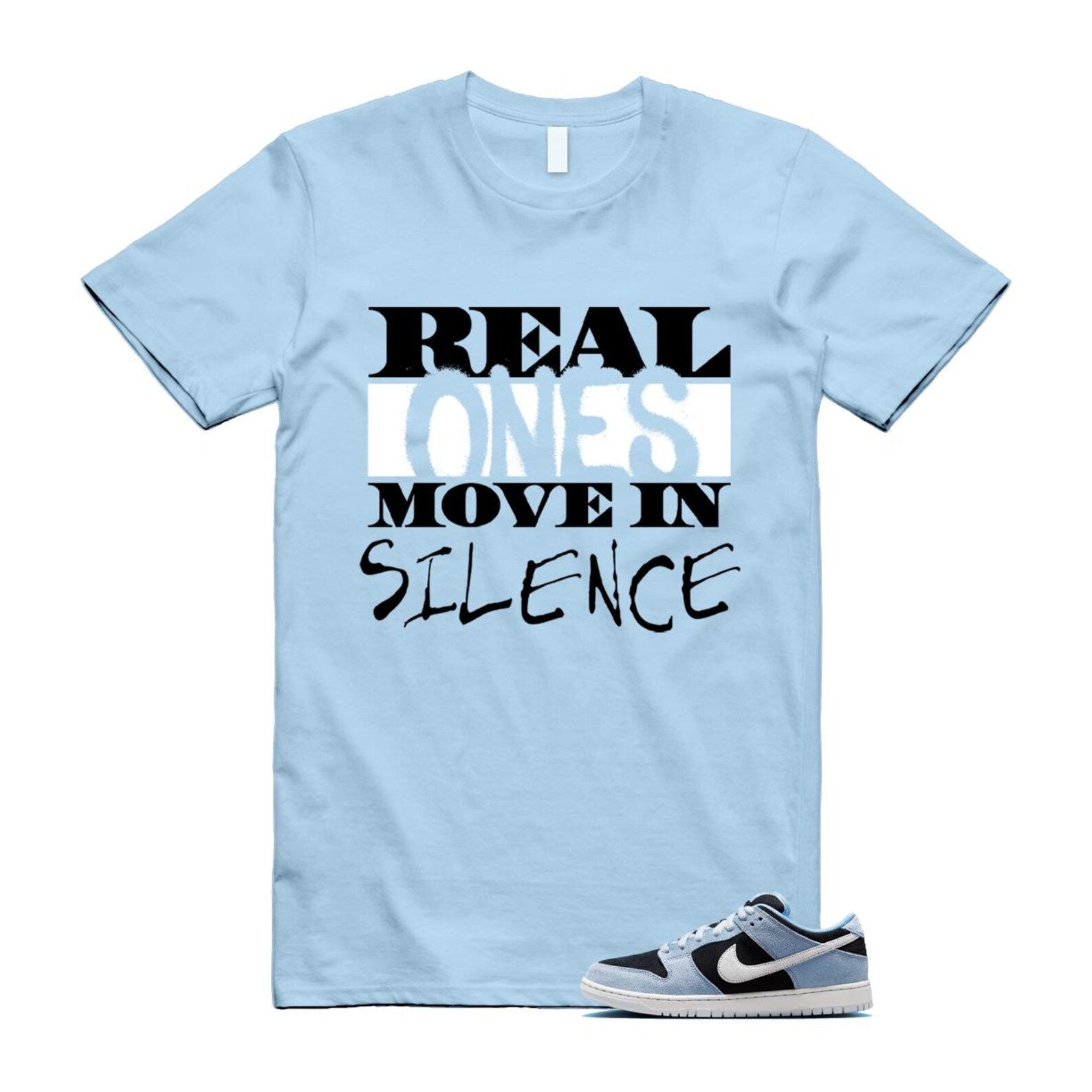 Dunk Aluminum Blue Black Summit White Low SB T Shirt Match REAL HF3063-400 T-Shirt, Sneaker Match Tee