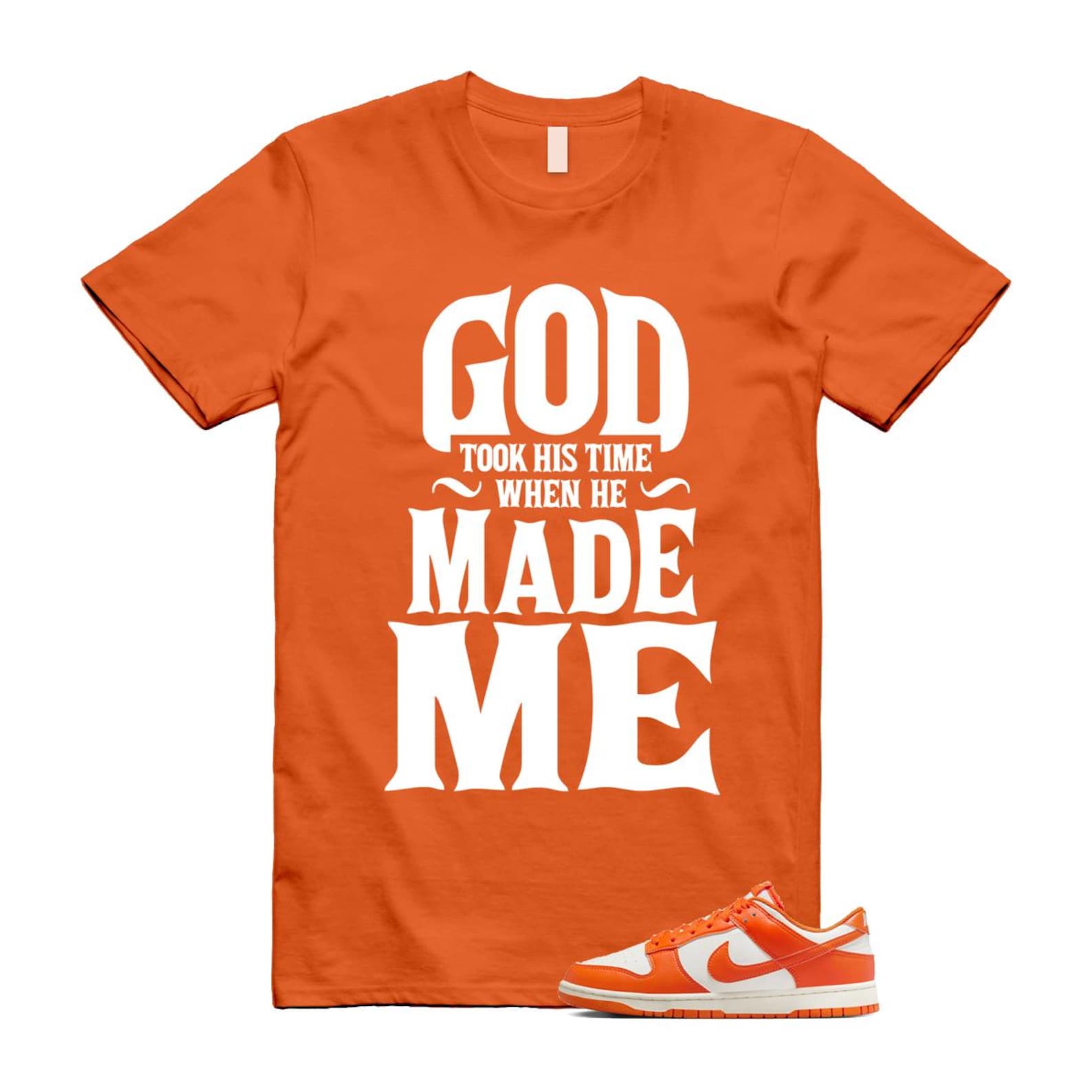 Dunk Syracuse Safety Orange White Pale Ivory T Shirt Match GTHT HF5441-106 T-Shirt, Sneaker Match Tee