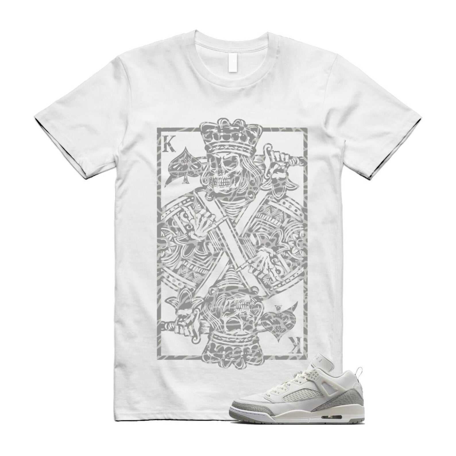Spizike Summit White Photon Dust Phantom T Shirt Match KC HQ3602-121 T-Shirt, Sneaker Match Tee