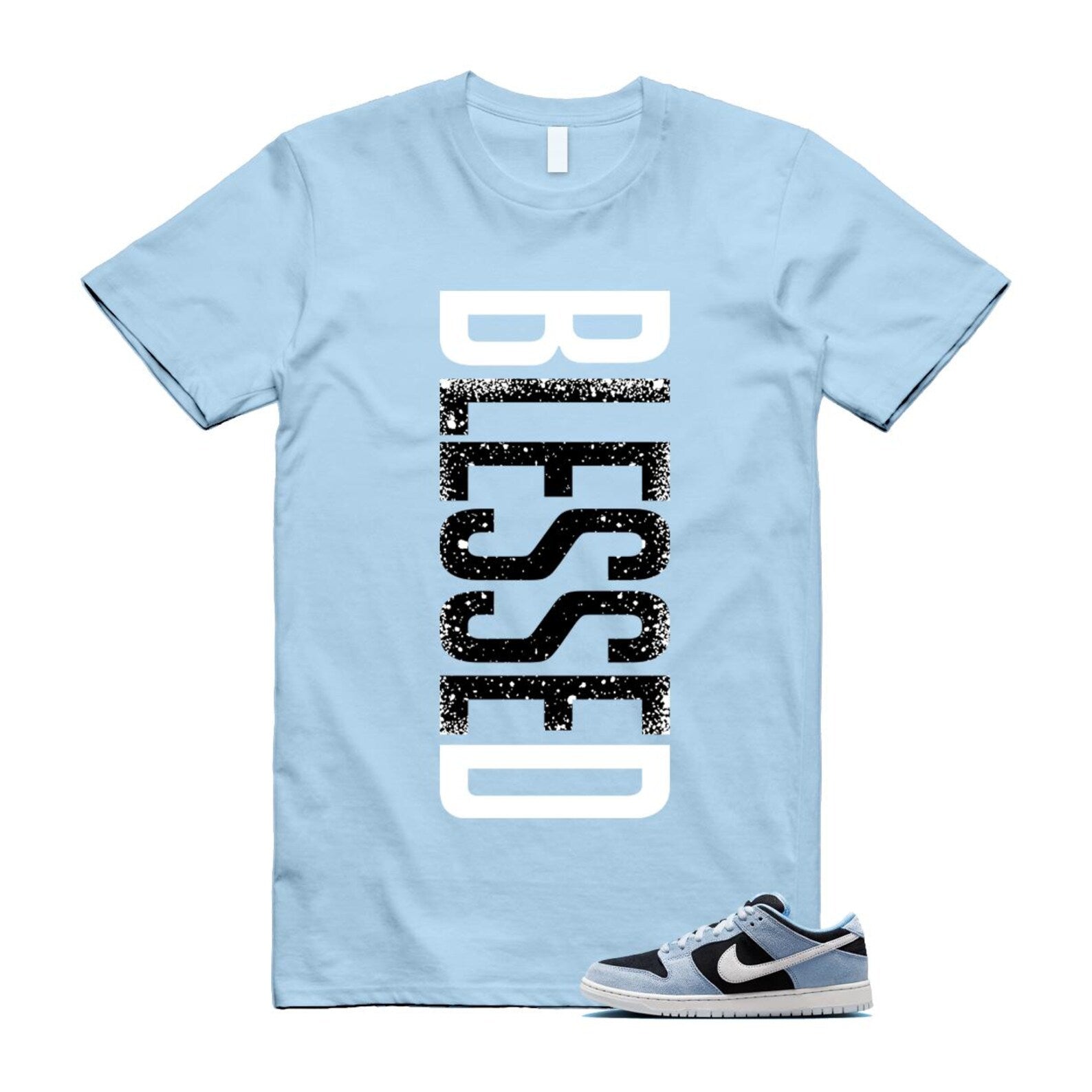 Dunk Aluminum Blue Black Summit White Low SB T Shirt Match VERTBLS HF3063-400 T-Shirt, Sneaker Match Tee