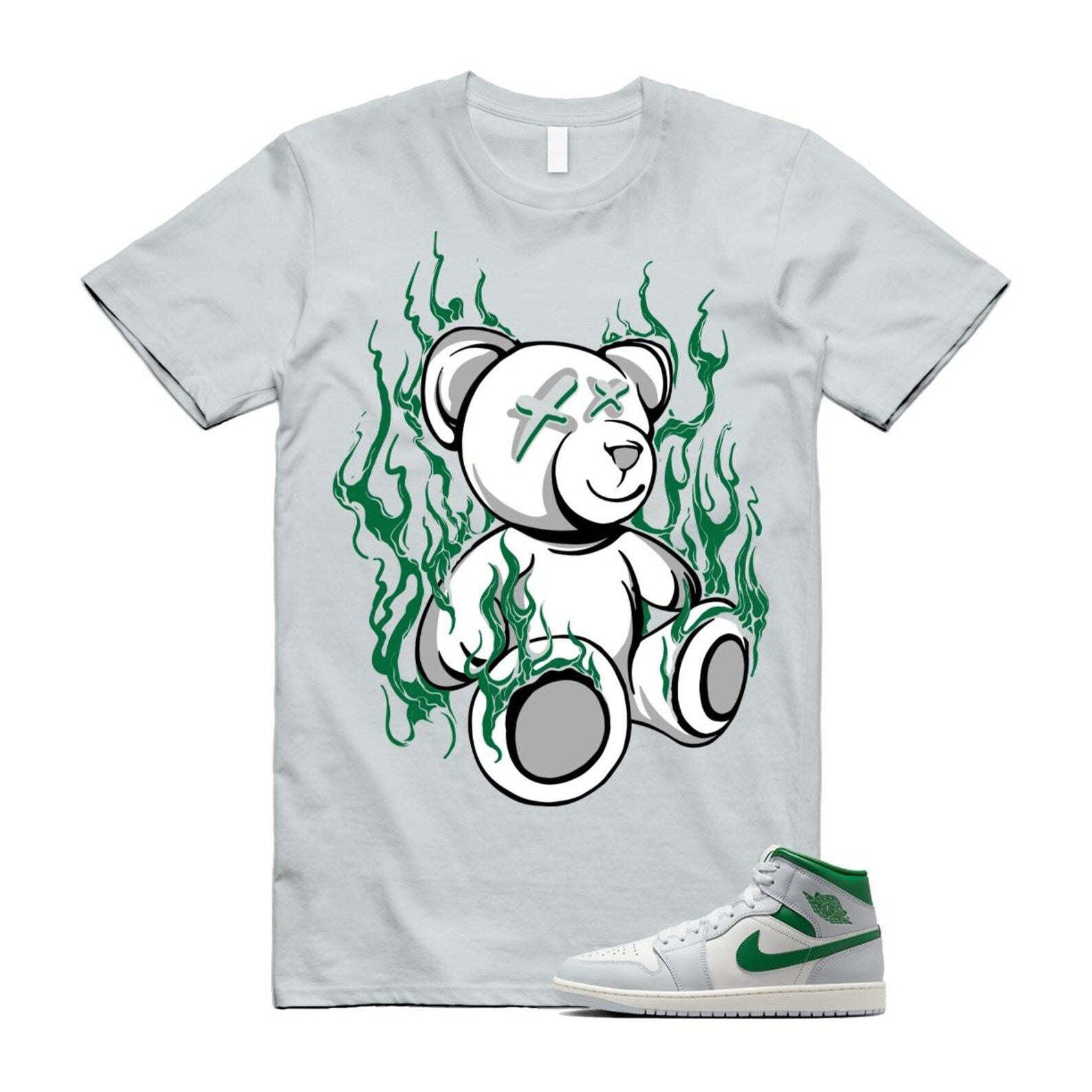 1 Summit White Pure Platinum Pine Green Sail T Shirt Match LIT DQ8426-142 T-Shirt, Sneaker Match Tee