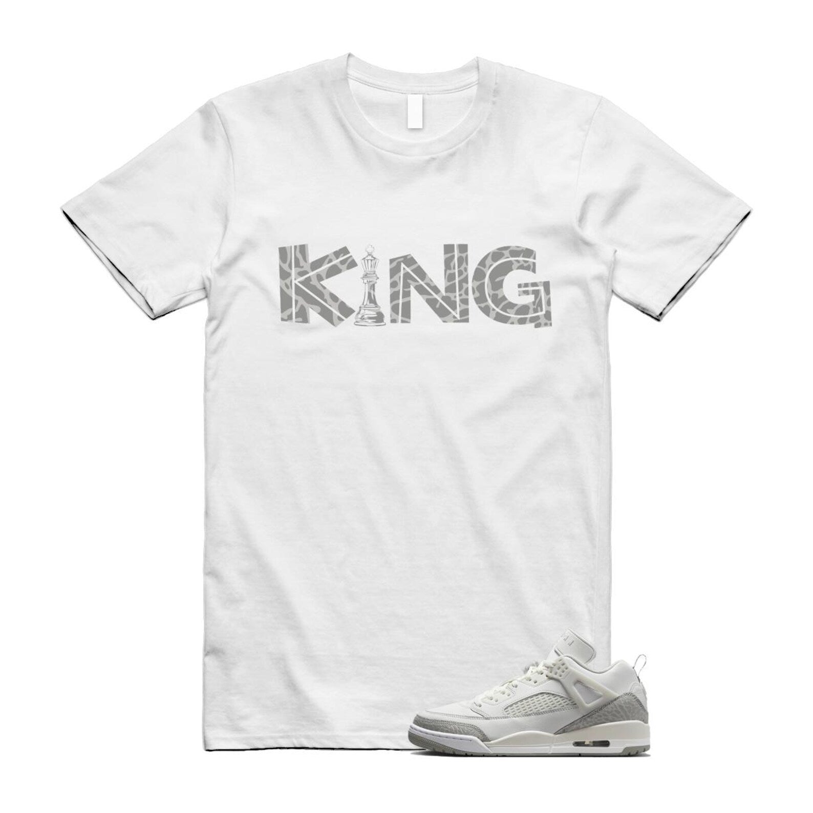 Spizike Summit White Photon Dust Phantom T Shirt Match KING HQ3602-121 T-Shirt, Sneaker Match Tee
