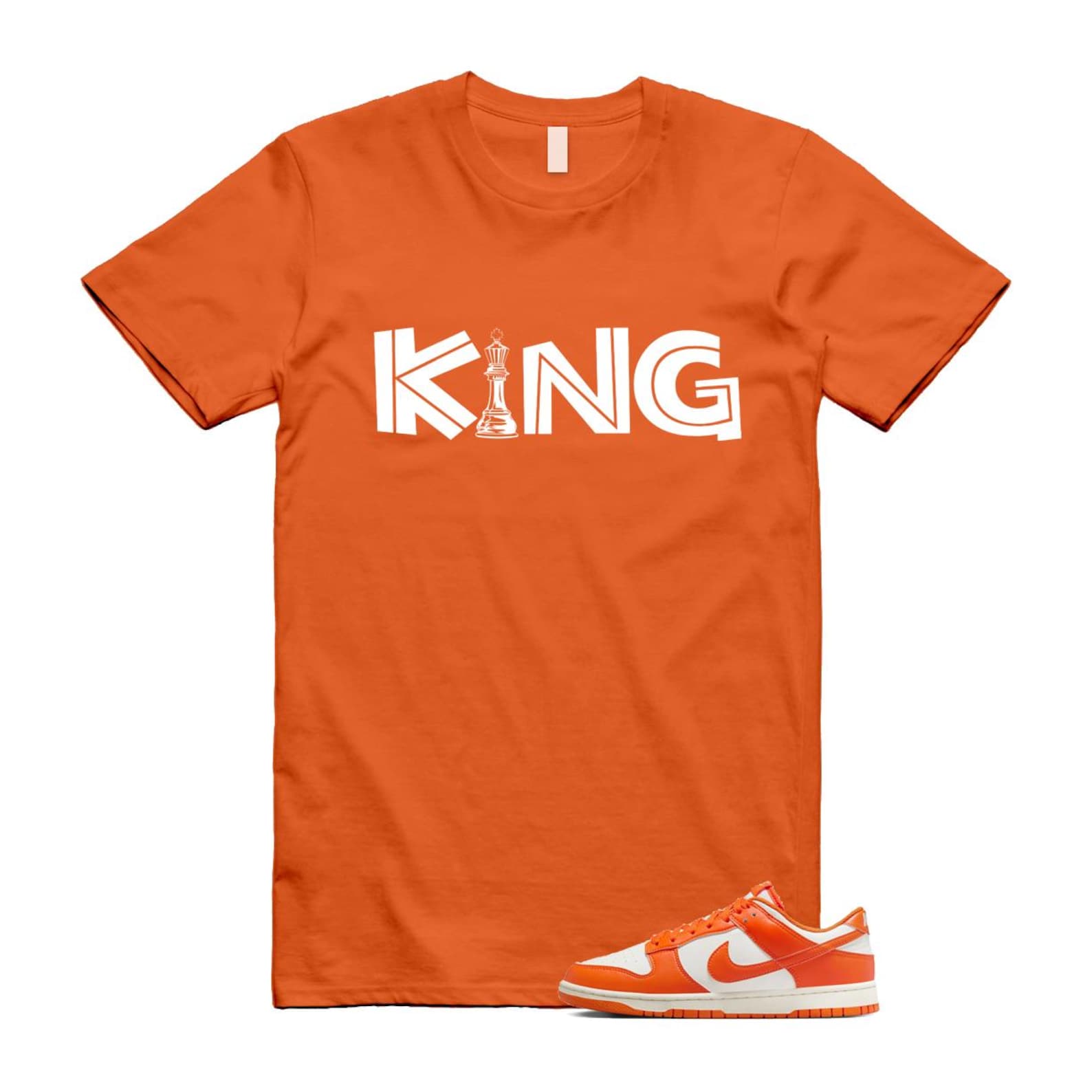 Dunk Syracuse Safety Orange White Pale Ivory T Shirt Match KING HF5441-106 T-Shirt, Sneaker Match Tee