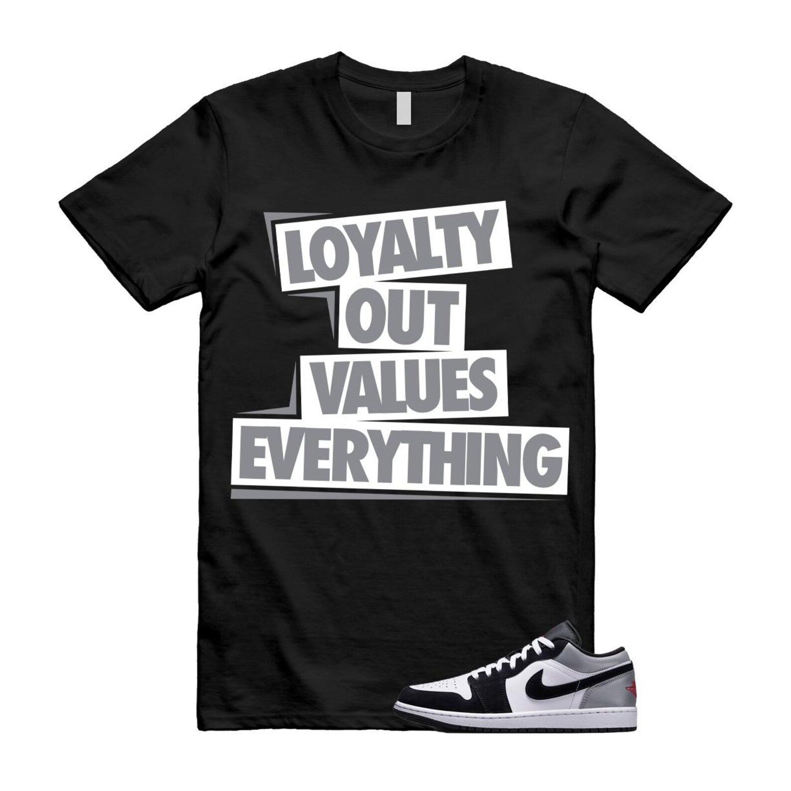 1 Black Matte Silver White Fire Red T Shirt Match LOVE HF3148-106 T-Shirt, Sneaker Match Tee