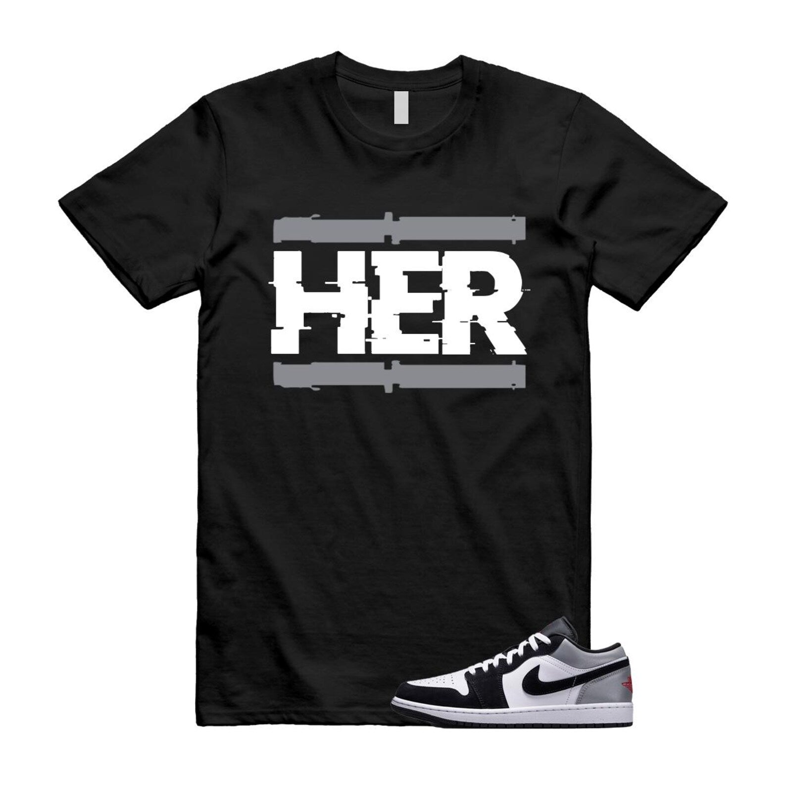 1 Black Matte Silver White Fire Red T Shirt Match HER HF3148-106 T-Shirt, Sneaker Match Tee