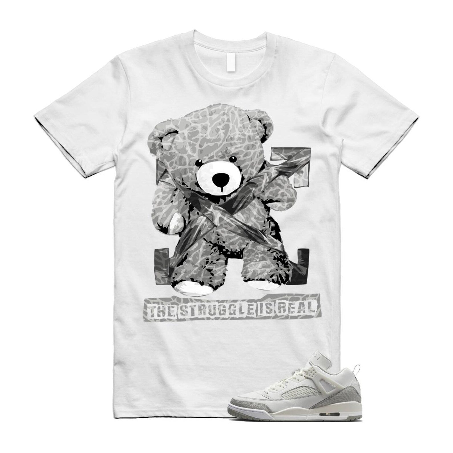Spizike Summit White Photon Dust Phantom T Shirt Match STRUG HQ3602-121 T-Shirt, Sneaker Match Tee