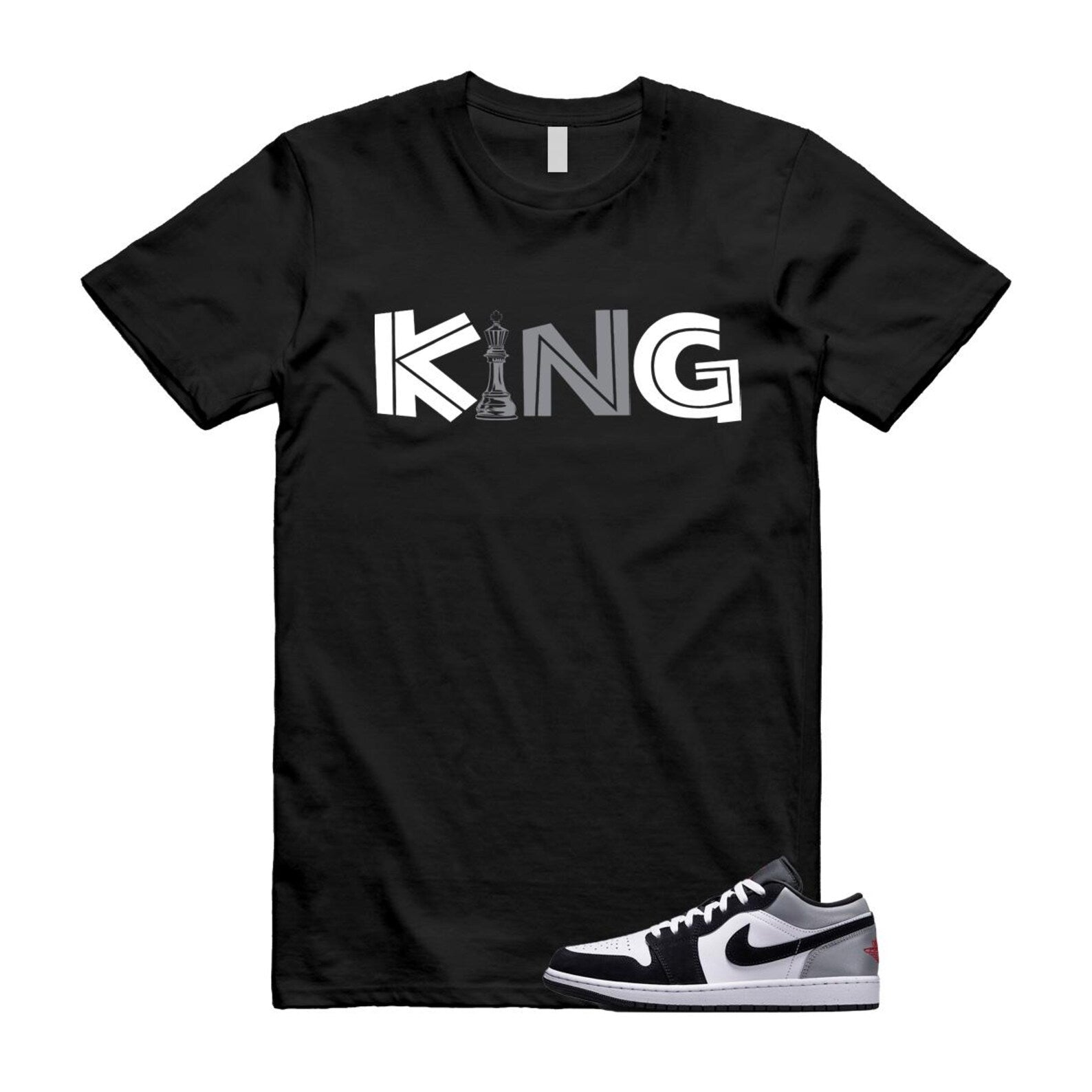 1 Black Matte Silver White Fire Red T Shirt Match KING HF3148-106 T-Shirt, Sneaker Match Tee