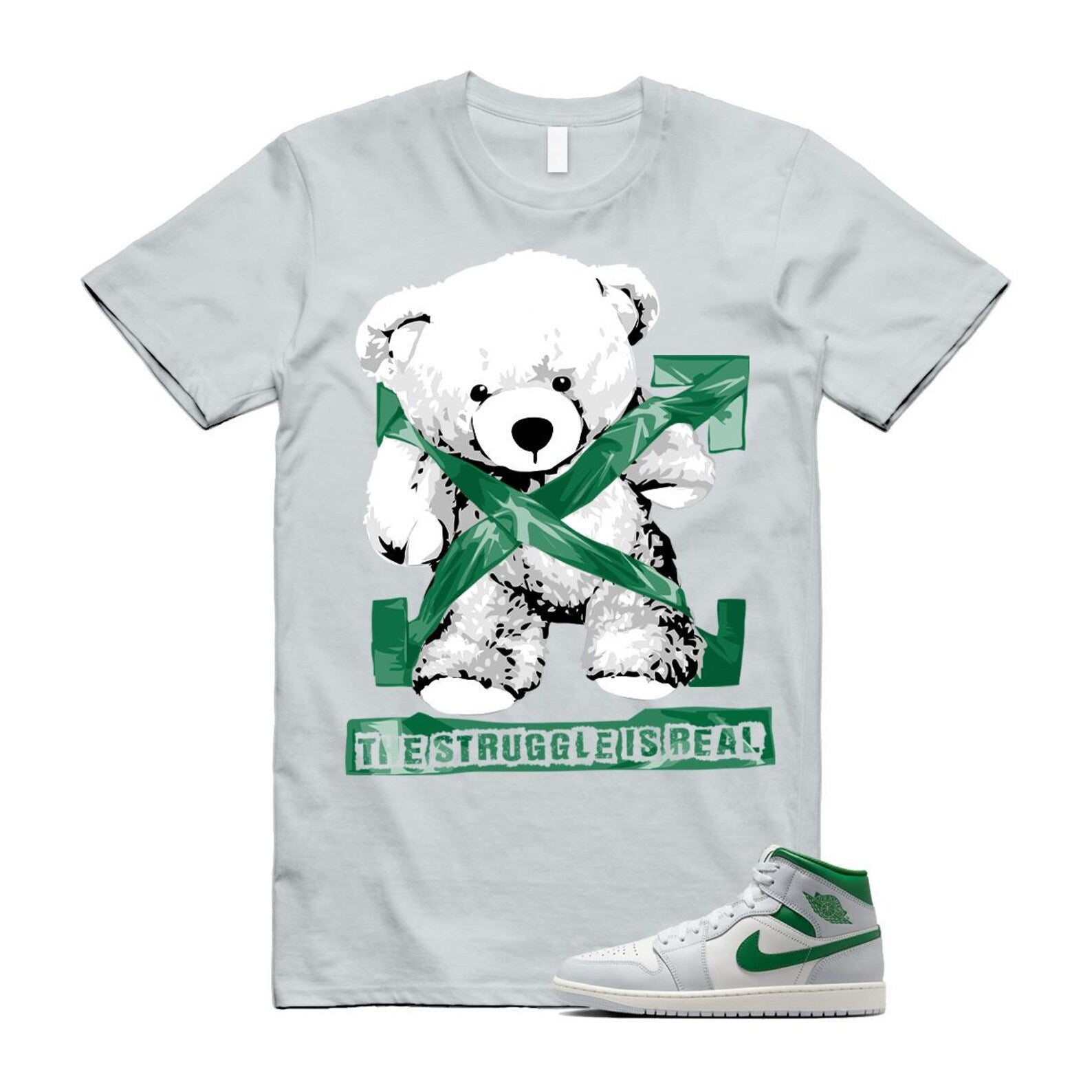 1 Summit White Pure Platinum Pine Green Sail T Shirt Match STRUG DQ8426-142 T-Shirt, Sneaker Match Tee