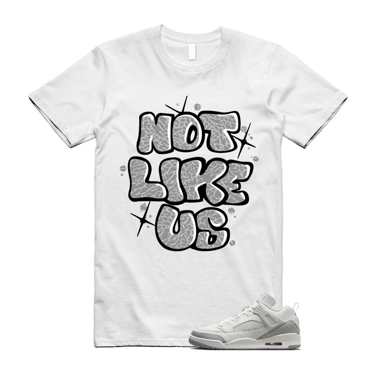 Spizike Summit White Photon Dust Phantom T Shirt Match NLU HQ3602-121 T-Shirt, Sneaker Match Tee