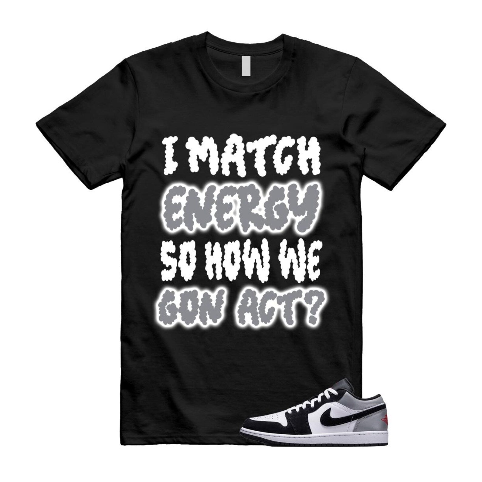 1 Black Matte Silver White Fire Red T Shirt Match MATCH HF3148-106 T-Shirt, Sneaker Match Tee