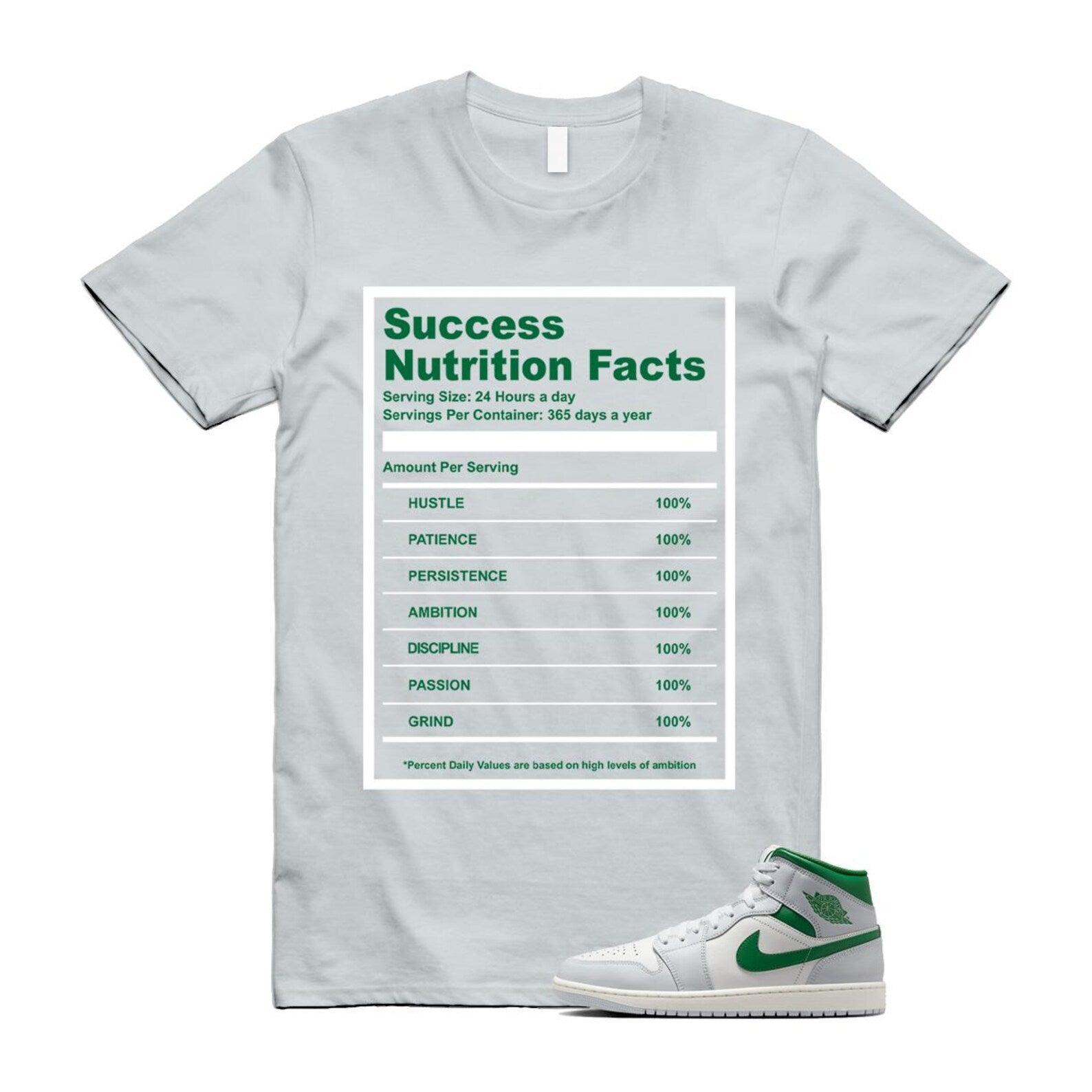1 Summit White Pure Platinum Pine Green Sail T Shirt Match SUCC DQ8426-142 T-Shirt, Sneaker Match Tee