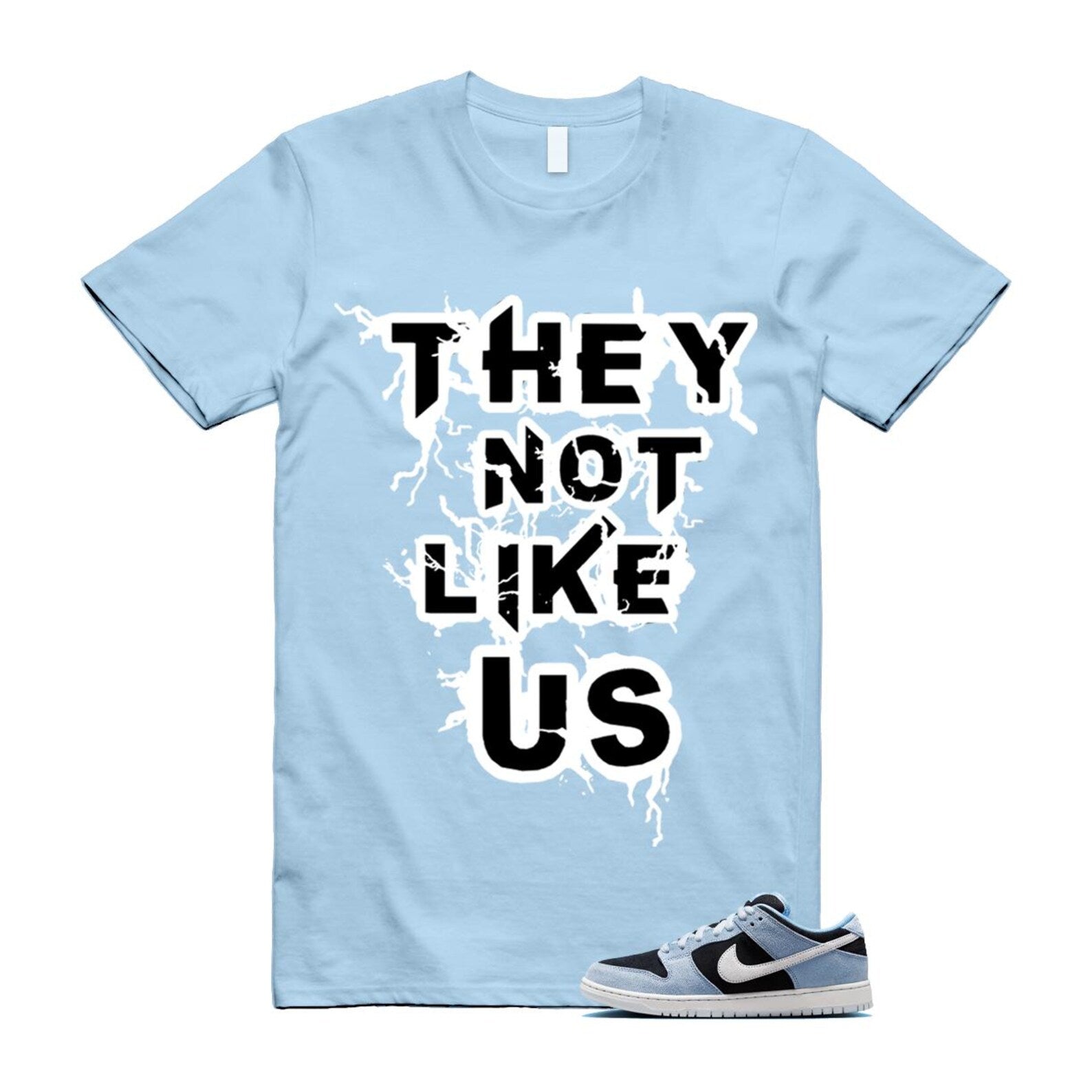 Dunk Aluminum Blue Black Summit White Low SB T Shirt Match US HF3063-400 T-Shirt, Sneaker Match Tee