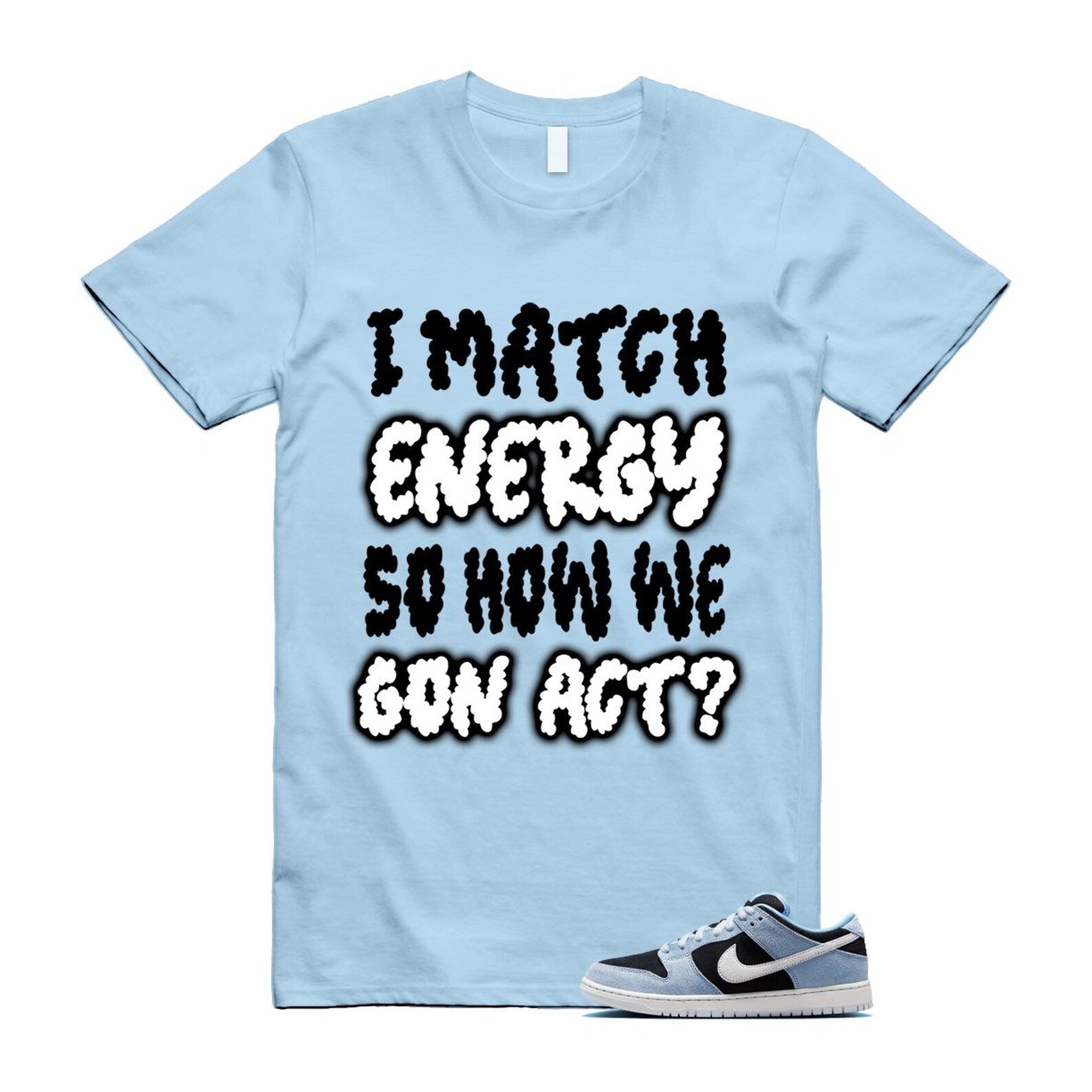 Dunk Aluminum Blue Black Summit White Low SB T Shirt Match MATCH HF3063-400 T-Shirt, Sneaker Match Tee