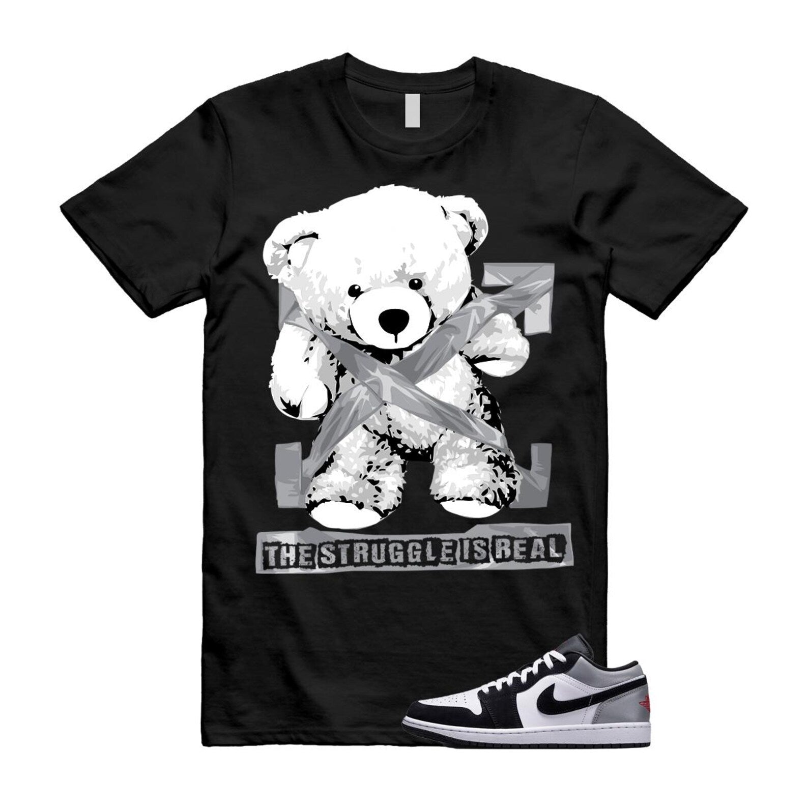 1 Black Matte Silver White Fire Red T Shirt Match STRUG HF3148-106 T-Shirt, Sneaker Match Tee