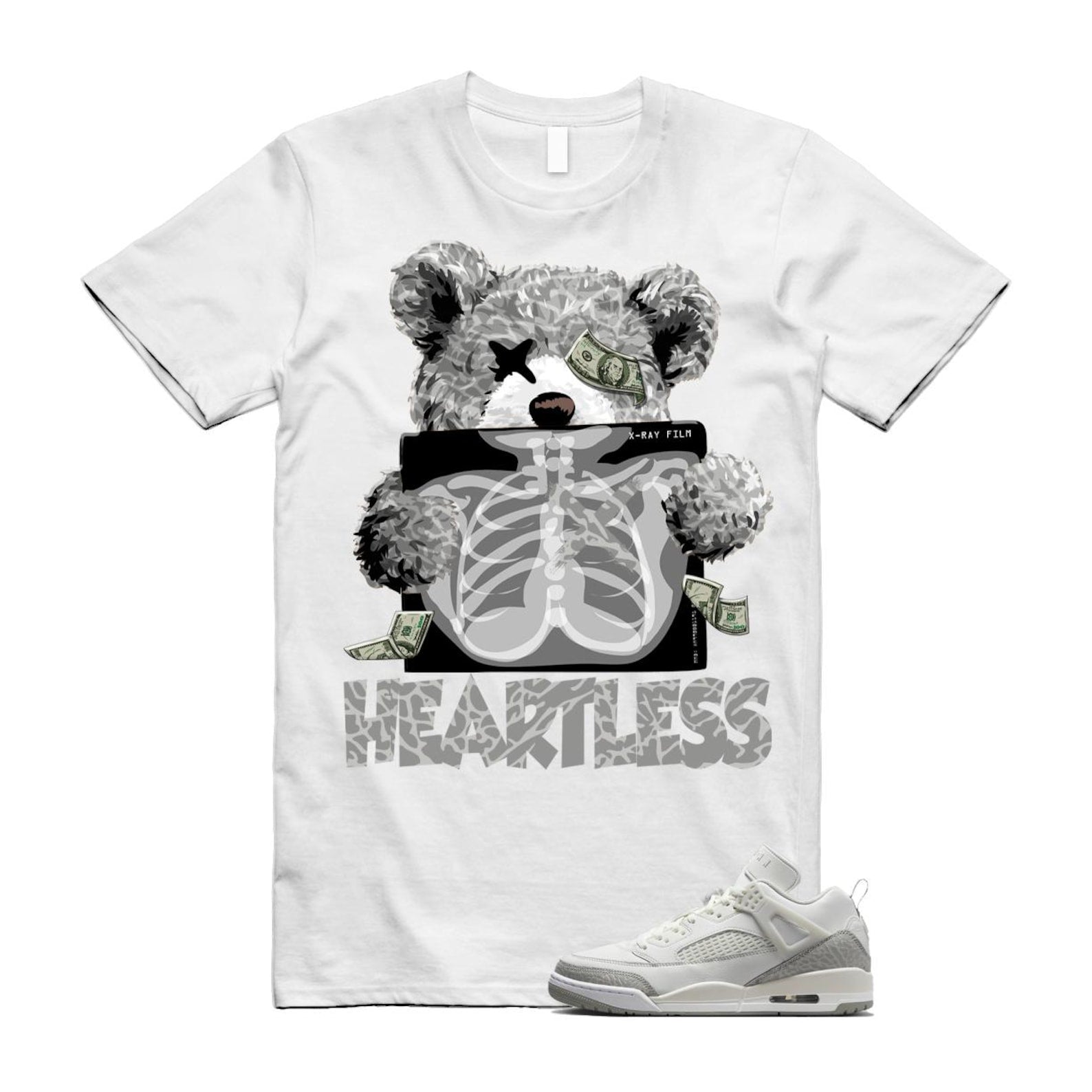 Spizike Summit White Photon Dust Phantom T Shirt Match HEART HQ3602-121 T-Shirt, Sneaker Match Tee