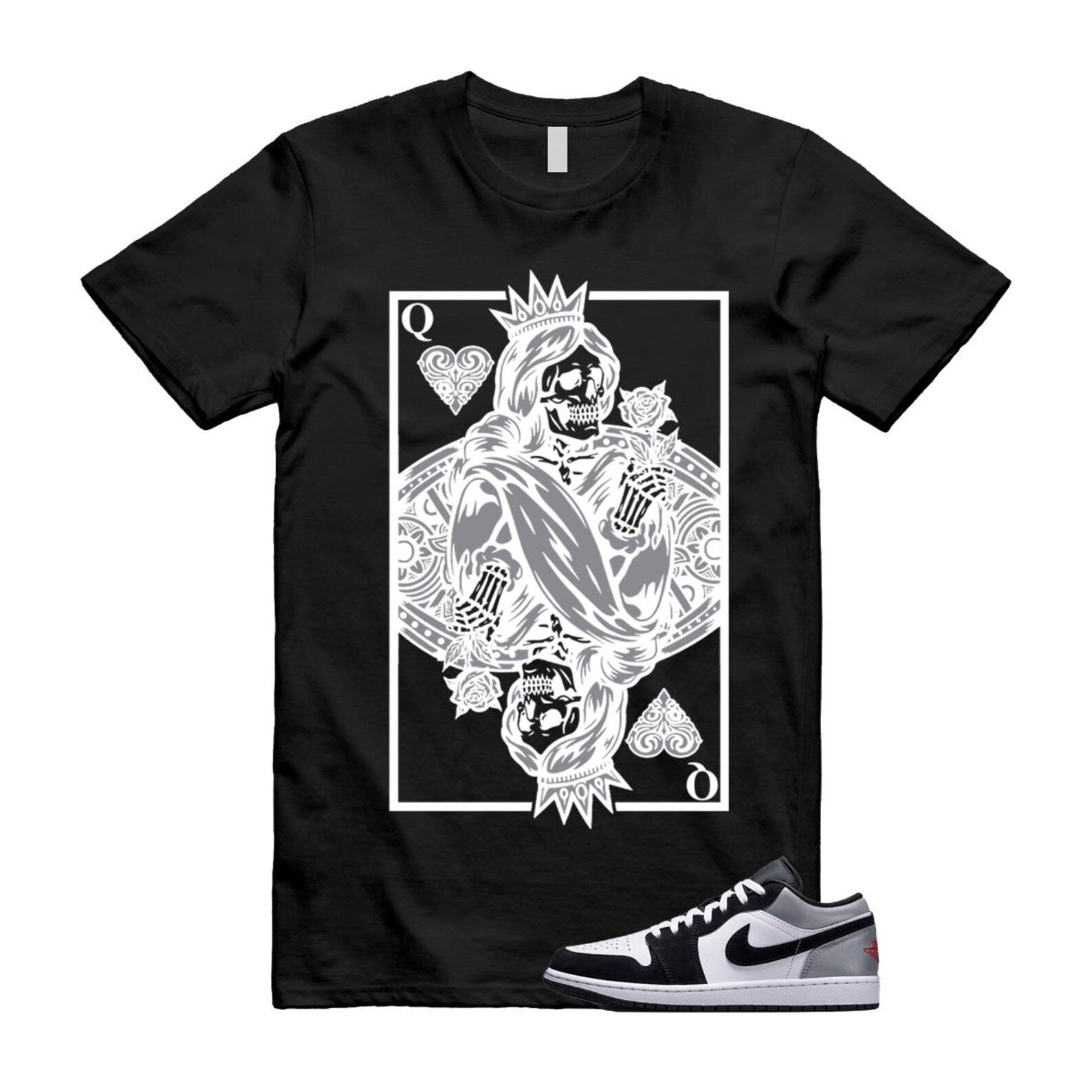 1 Black Matte Silver White Fire Red T Shirt Match QC HF3148-106 T-Shirt, Sneaker Match Tee
