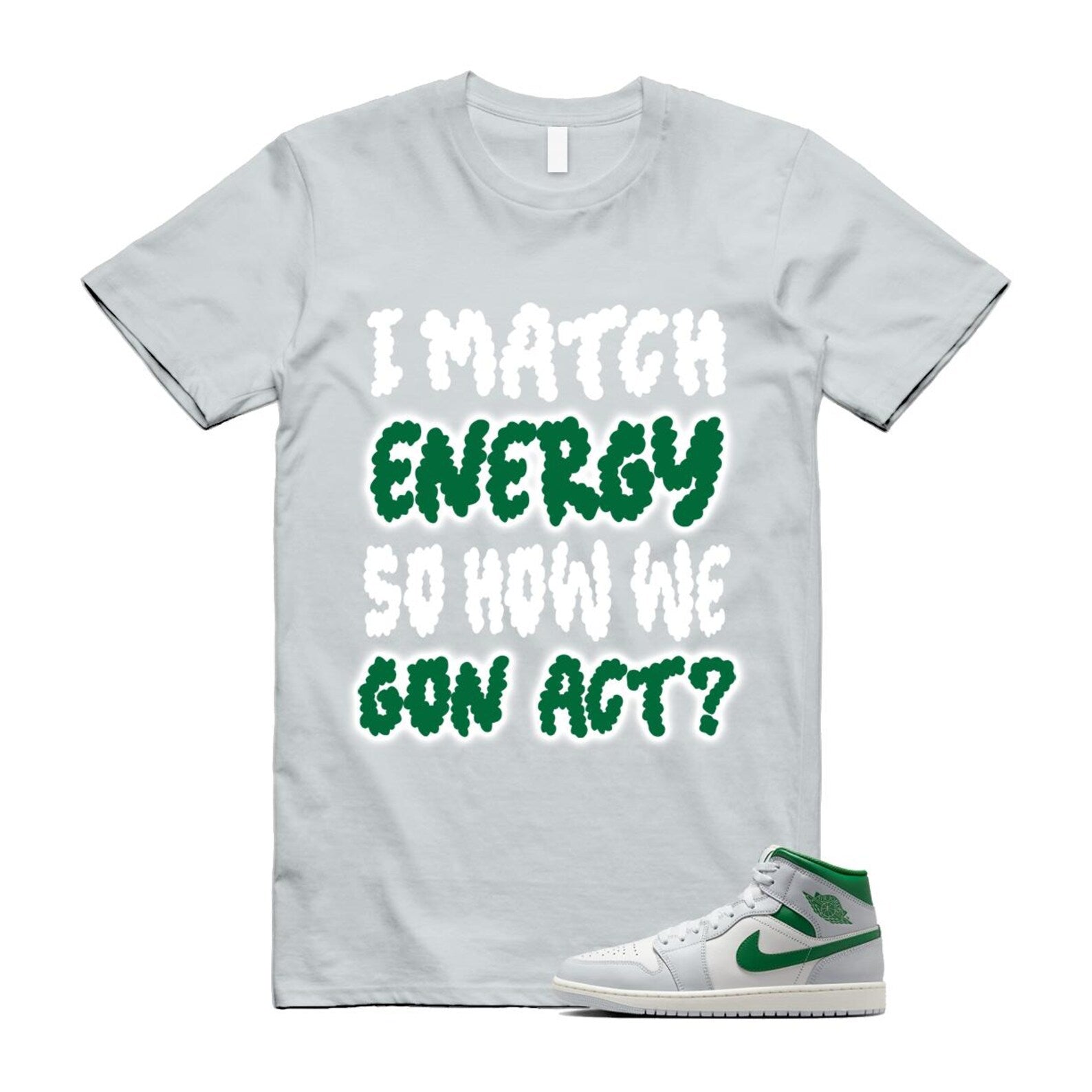 1 Summit White Pure Platinum Pine Green Sail T Shirt Match MATCH DQ8426-142 T-Shirt, Sneaker Match Tee