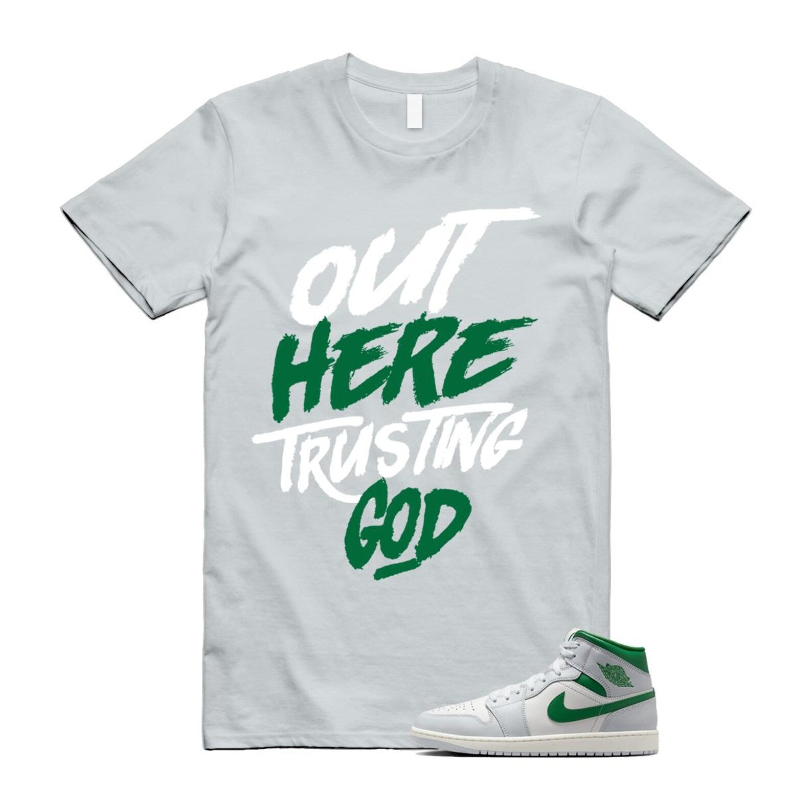 1 Summit White Pure Platinum Pine Green Sail T Shirt Match TG DQ8426-142 T-Shirt, Sneaker Match Tee
