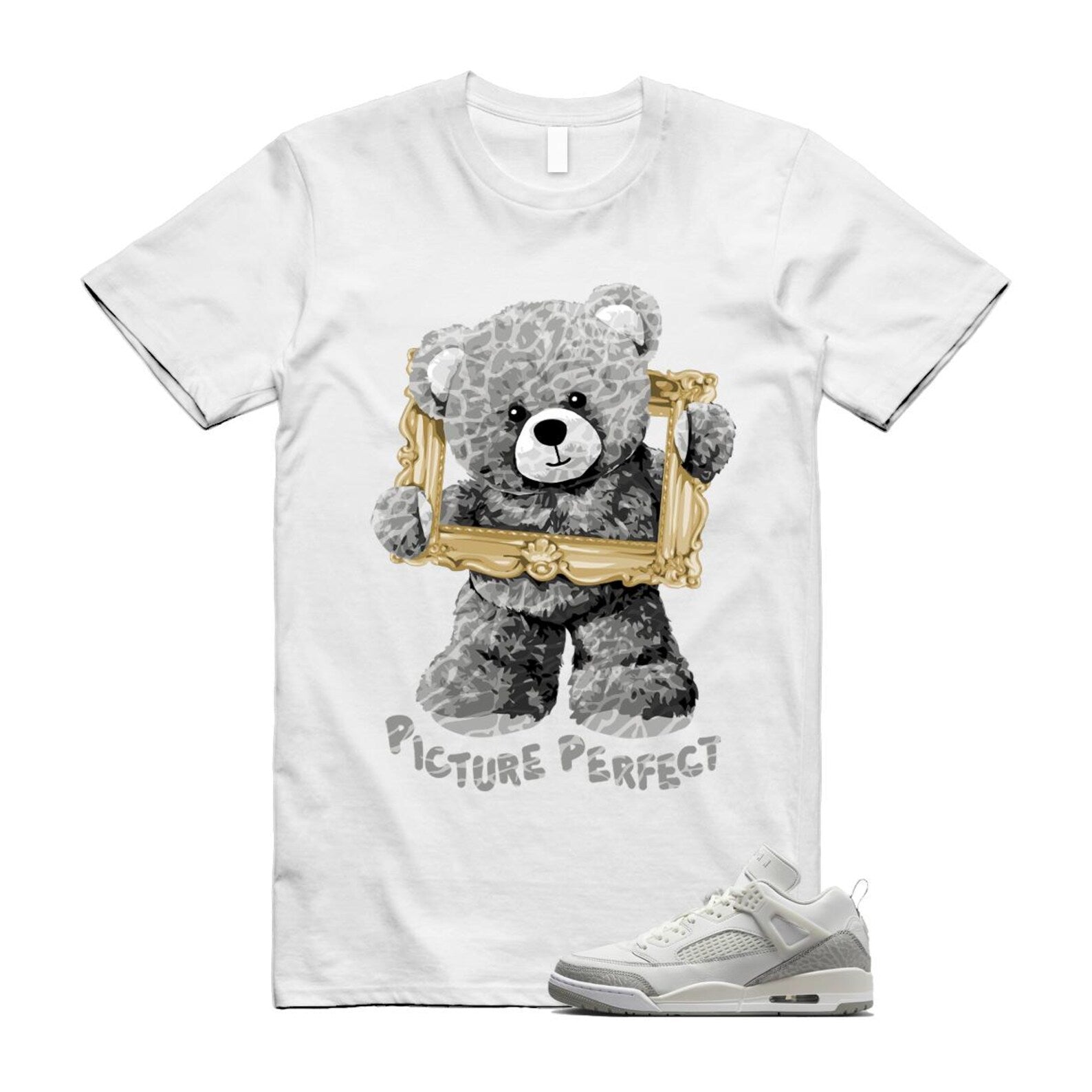 Spizike Summit White Photon Dust Phantom T Shirt Match PIC HQ3602-121 T-Shirt, Sneaker Match Tee