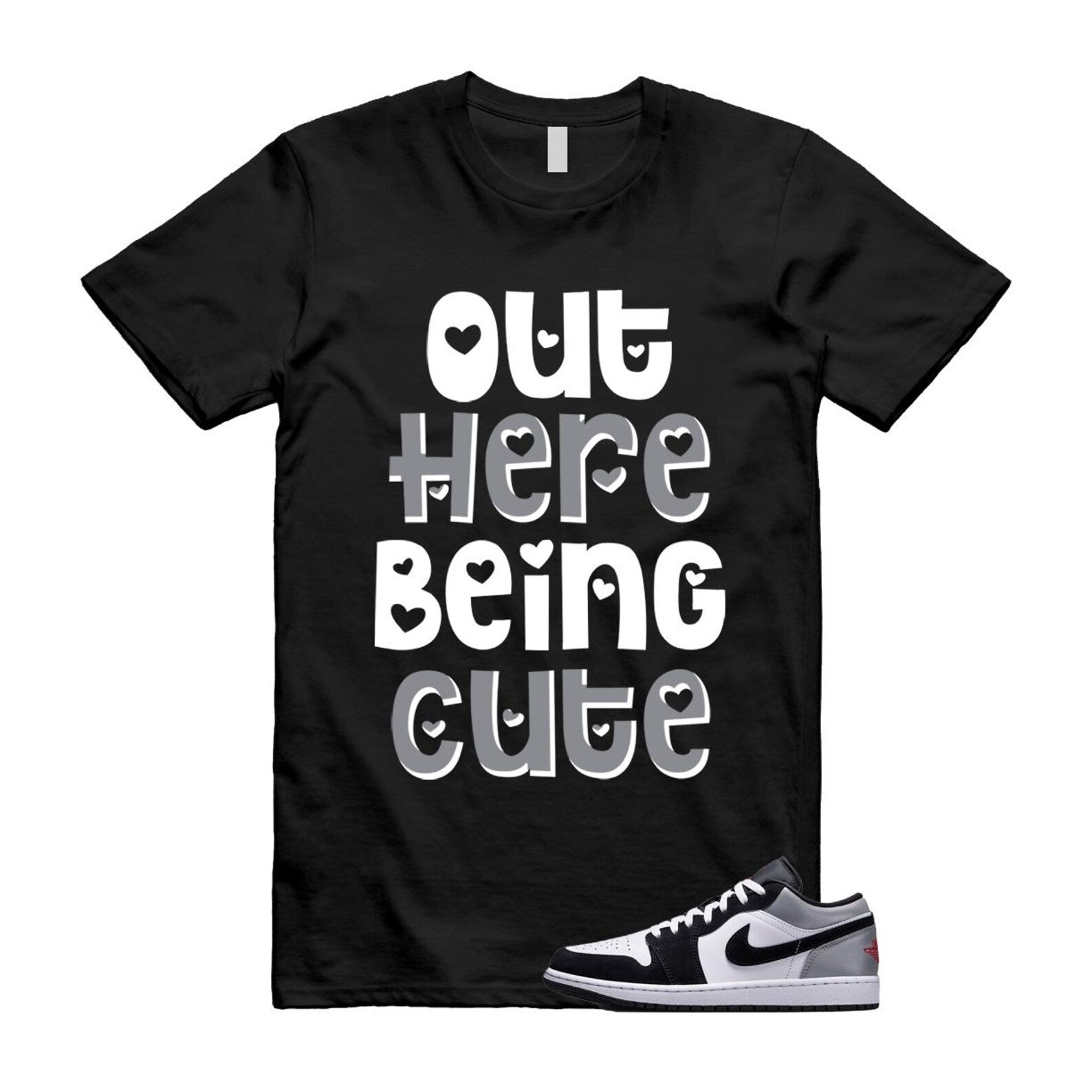 1 Black Matte Silver White Fire Red T Shirt Match OHBC HF3148-106 T-Shirt, Sneaker Match Tee