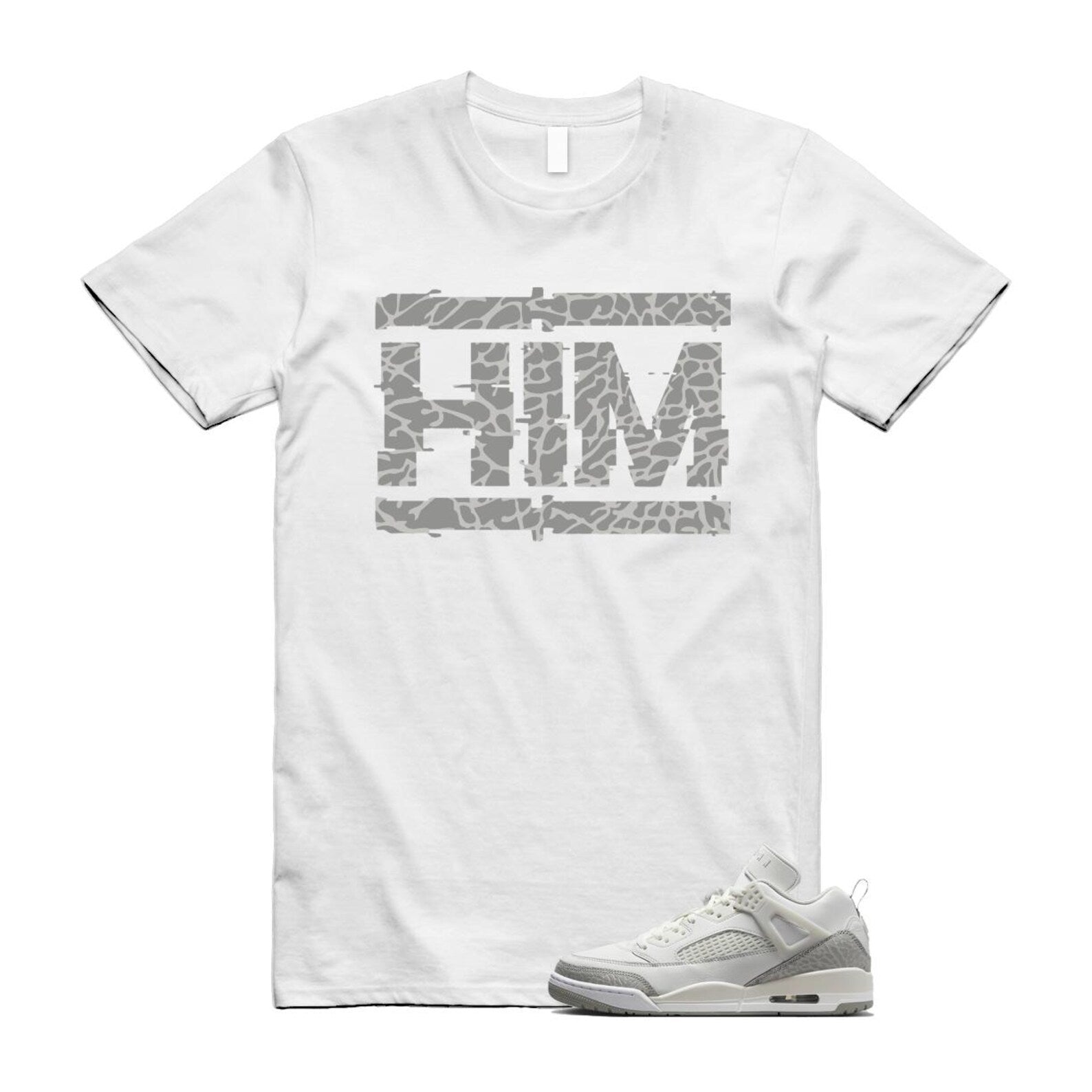 Spizike Summit White Photon Dust Phantom T Shirt Match HIM HQ3602-121 T-Shirt, Sneaker Match Tee