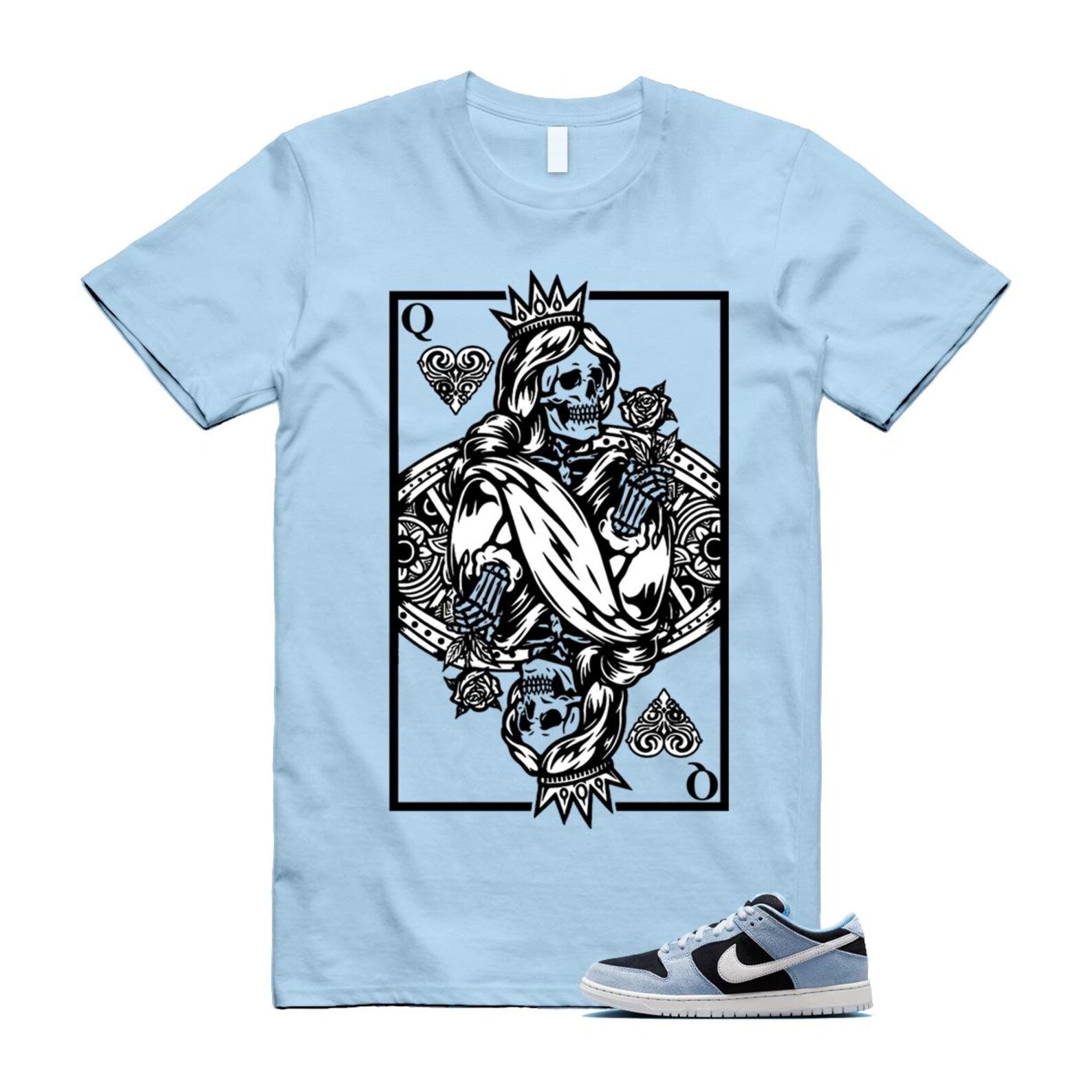 Dunk Aluminum Blue Black Summit White Low SB T Shirt Match QC HF3063-400 T-Shirt, Sneaker Match Tee